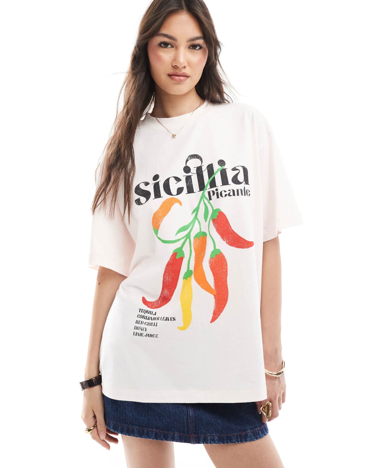 ASOS DESIGN T-shirt with Sicillia chilli graphic in pink - ASOS Sample Sale