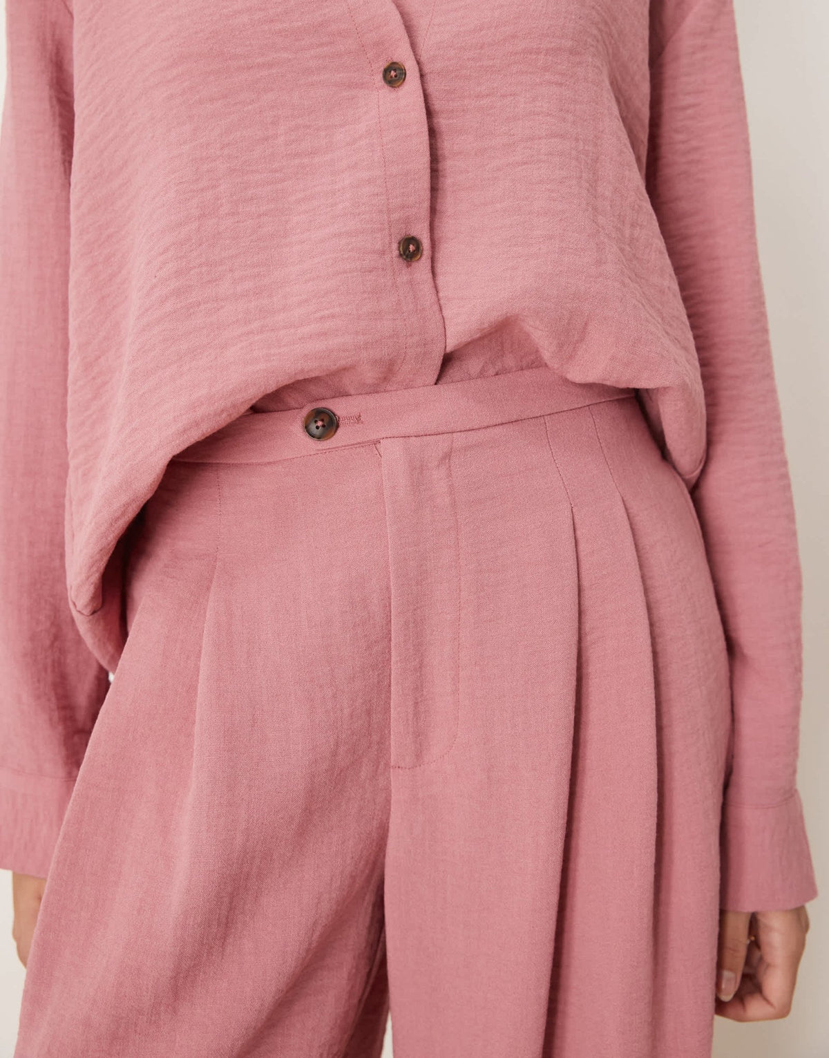 ASOS DESIGN tab detail tapered trousers co-ord in dusty pink - ASOS Sample Sale
