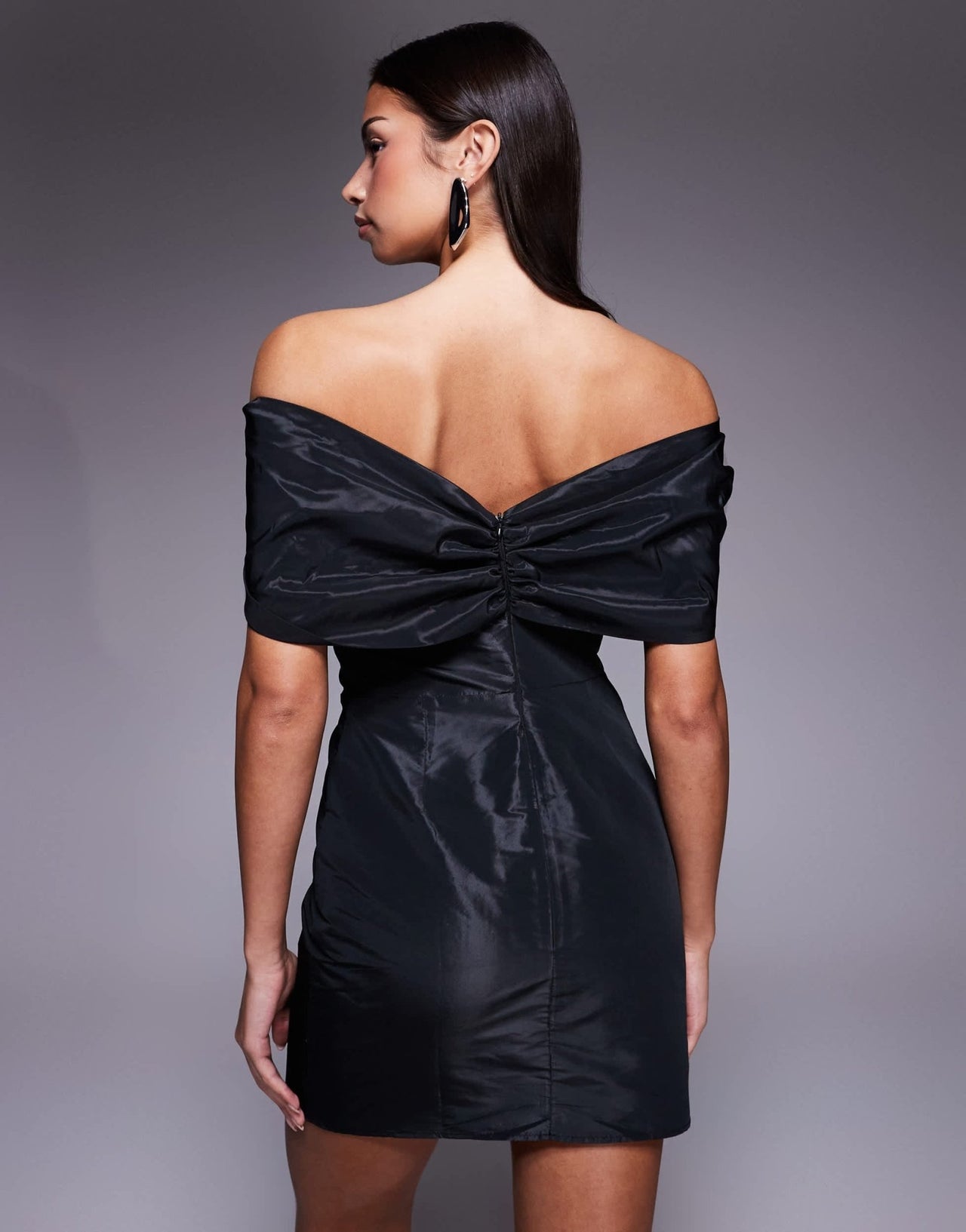 ASOS DESIGN taffeta bow detail mini dress in black - ASOS Sample Sale