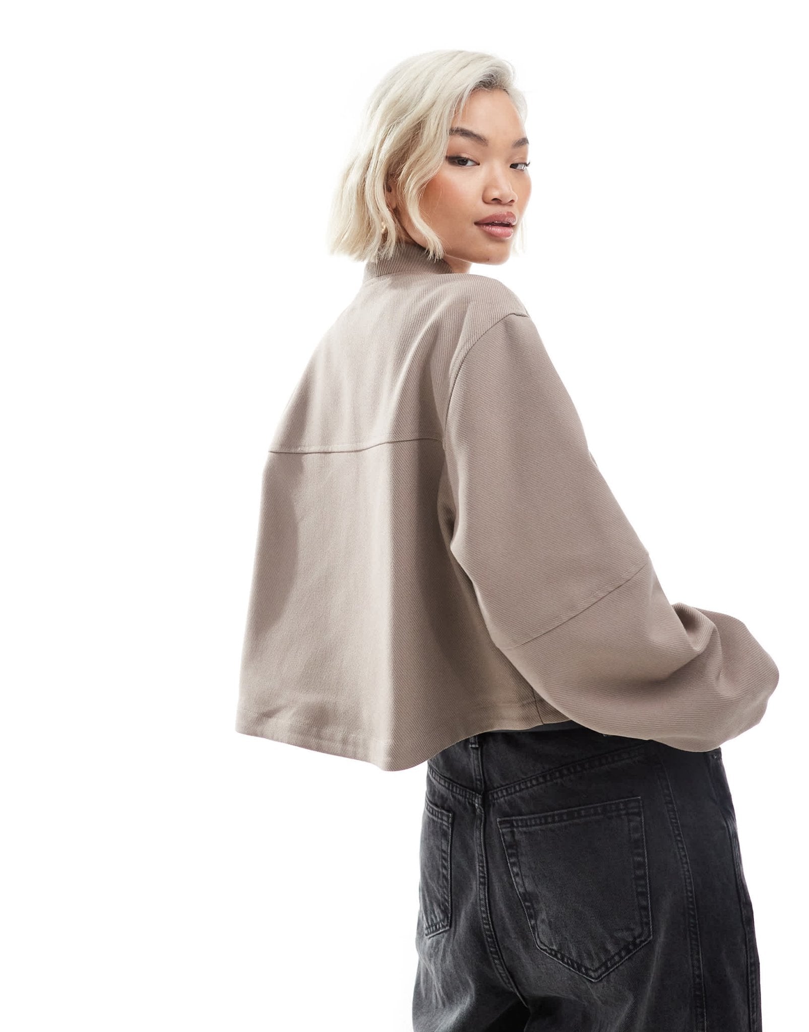ASOS DESIGN tailored bomber jacket in mushroom - ASOS Sample Sale