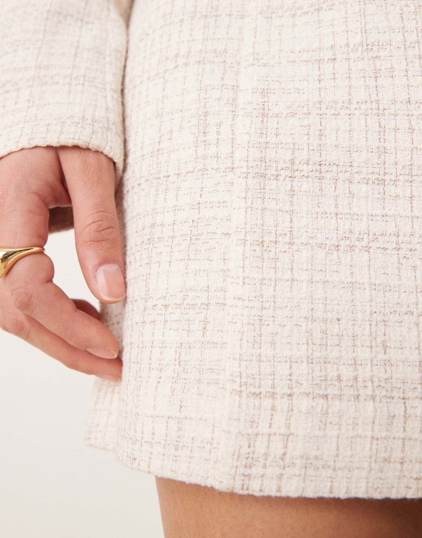 ASOS DESIGN tailored boucle mini skirt co-ord in off white - ASOS Sample Sale
