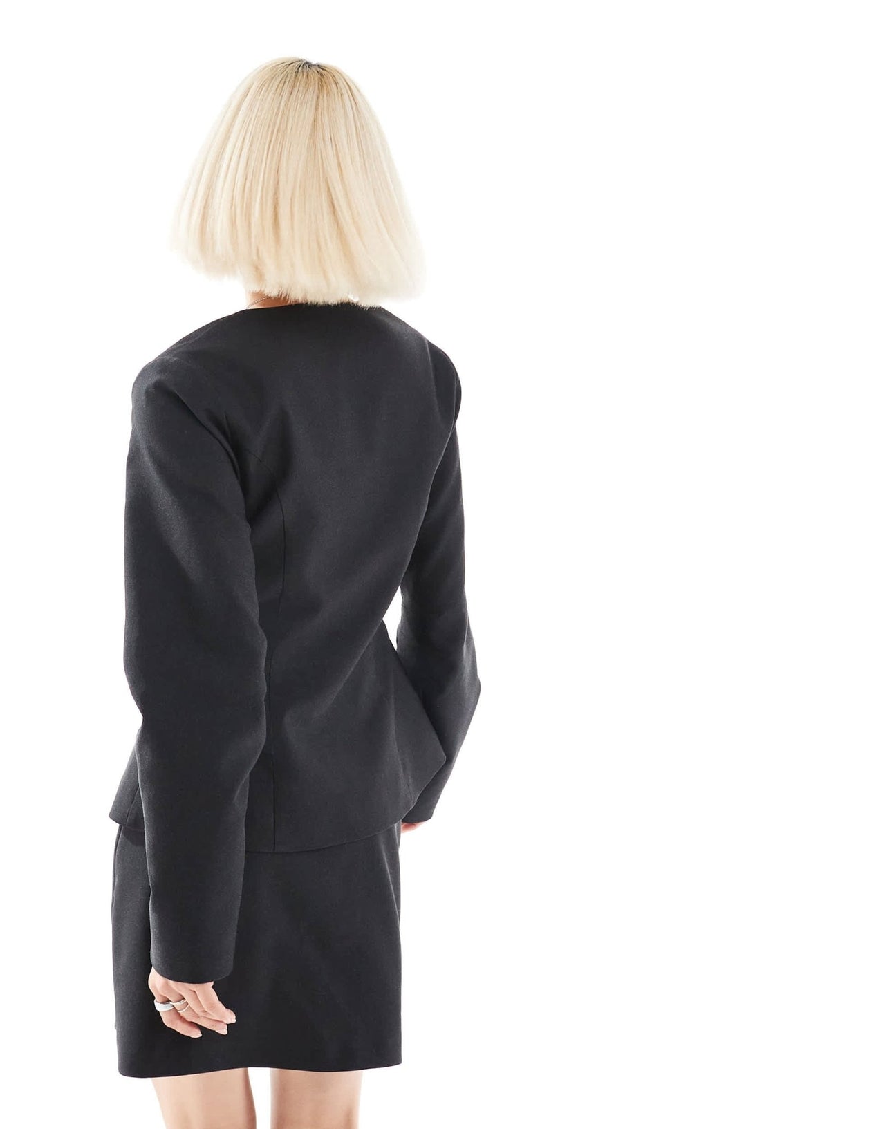 ASOS DESIGN tailored cinch waist blazer in black co ord - ASOS Sample Sale