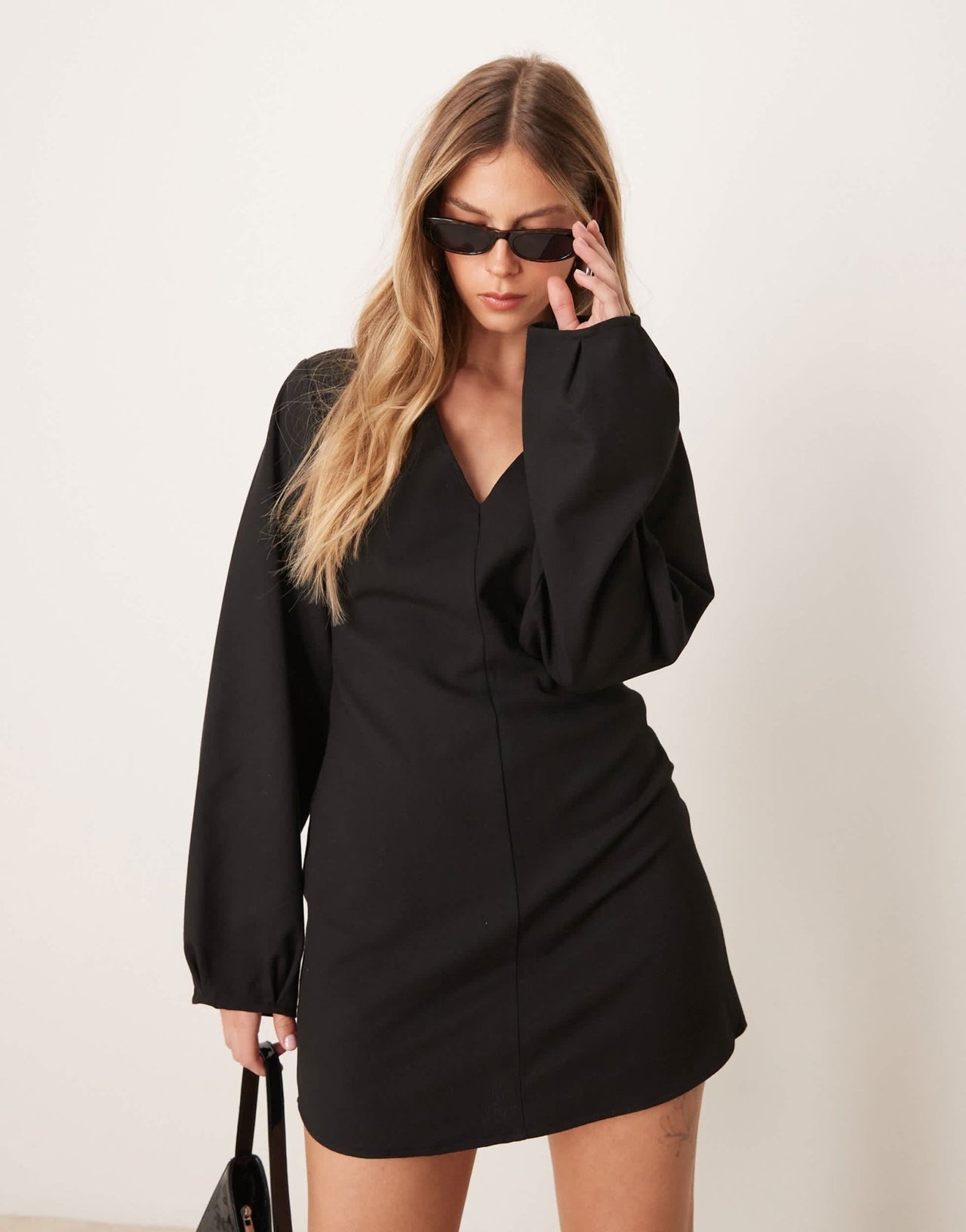 ASOS DESIGN tailored cocoon sleeve mini dress in black - ASOS Sample Sale