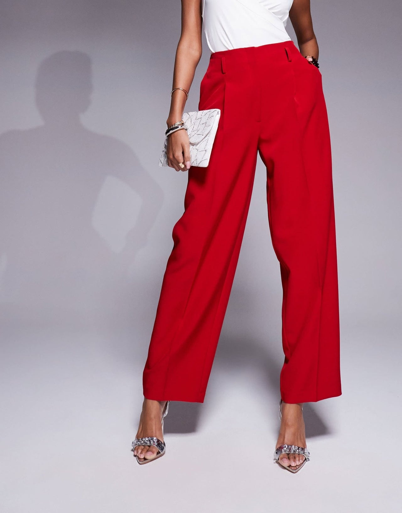 ASOS DESIGN tailored corset cocoon trousers co-ord in red - ASOS Sample Sale