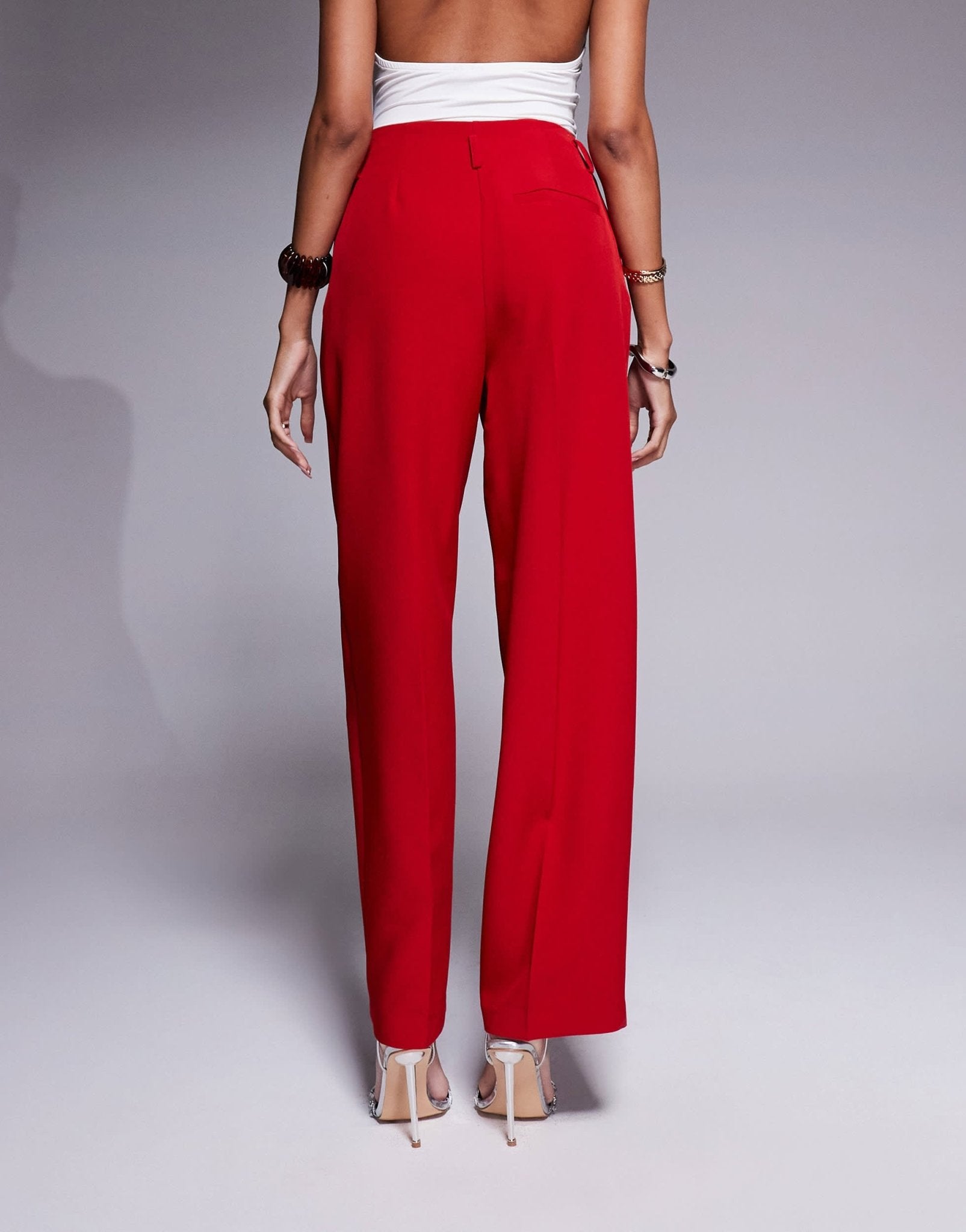 ASOS DESIGN tailored corset cocoon trousers co-ord in red - ASOS Sample Sale