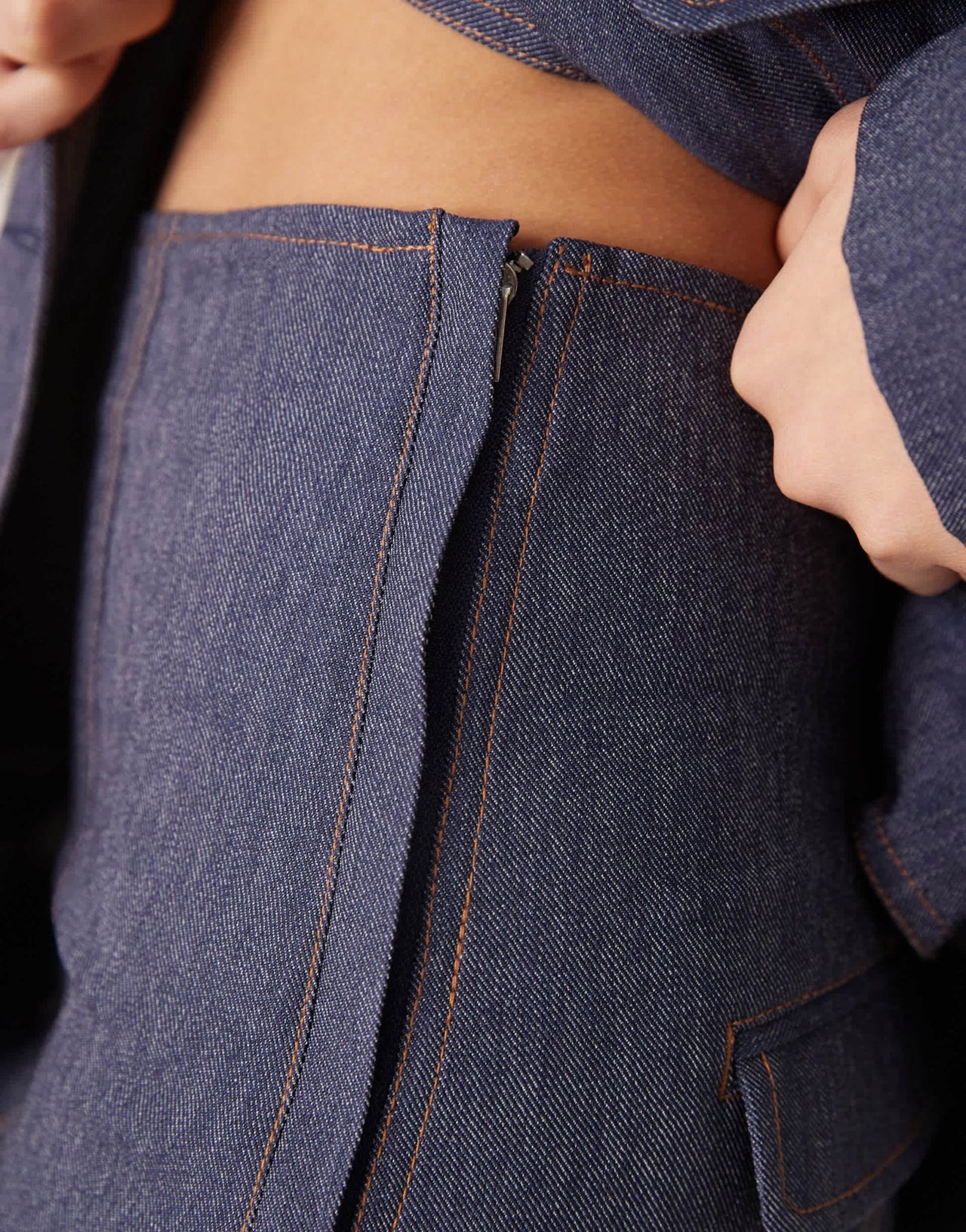 ASOS DESIGN tailored denim look skirt co-ord - ASOS Sample Sale