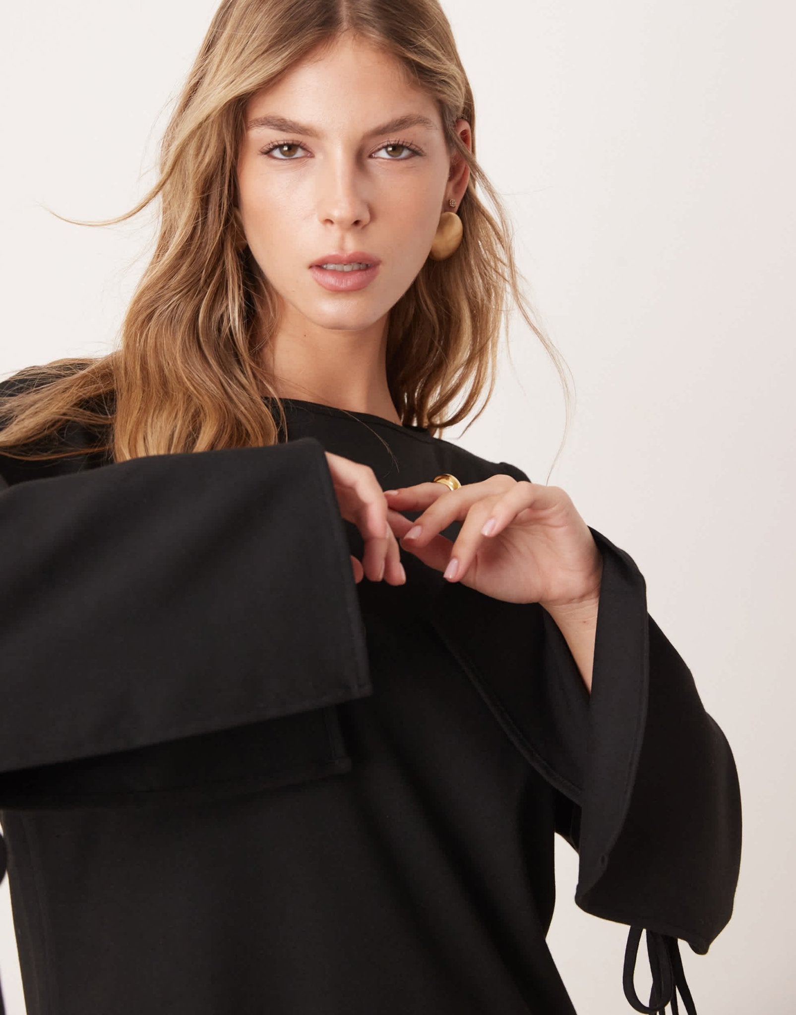 ASOS DESIGN tailored drop waist fit and flare mini dress in black - ASOS Sample Sale