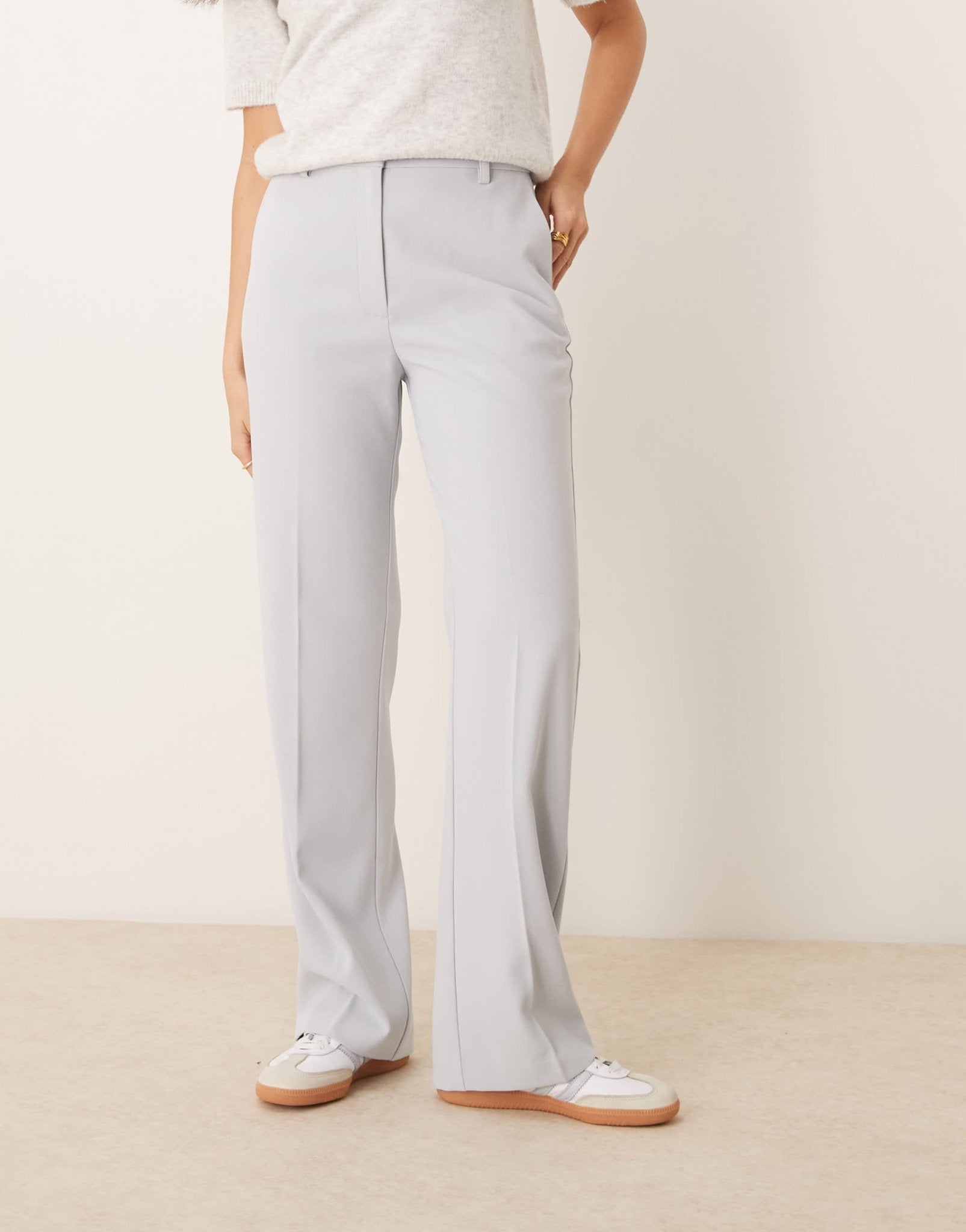ASOS DESIGN tailored high waist straight leg trousers in light blue - ASOS Sample Sale