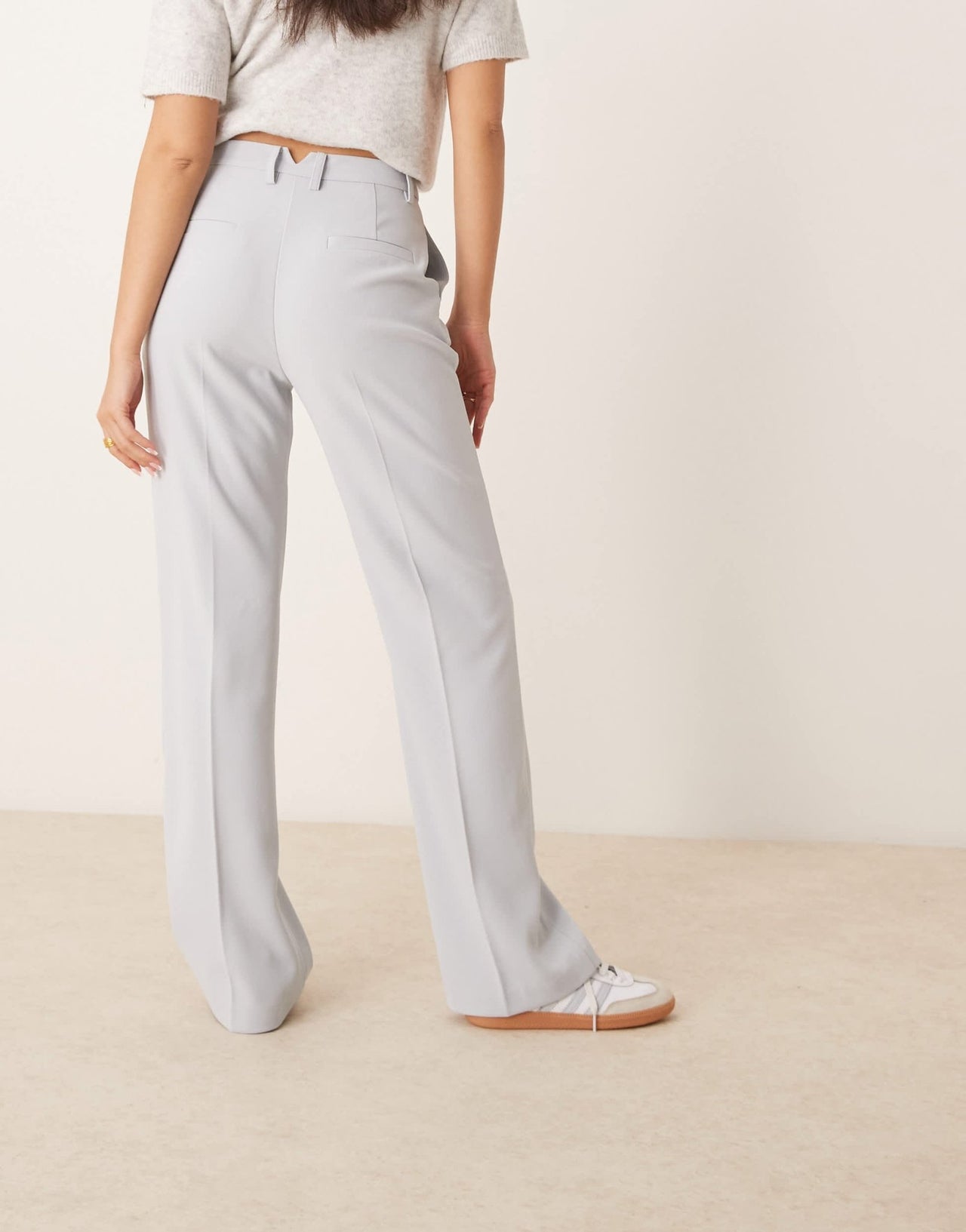 ASOS DESIGN tailored high waist straight leg trousers in light blue - ASOS Sample Sale