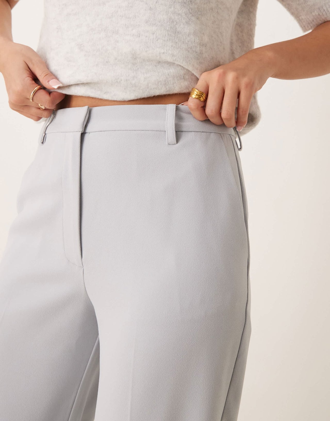 ASOS DESIGN tailored high waist straight leg trousers in light blue - ASOS Sample Sale