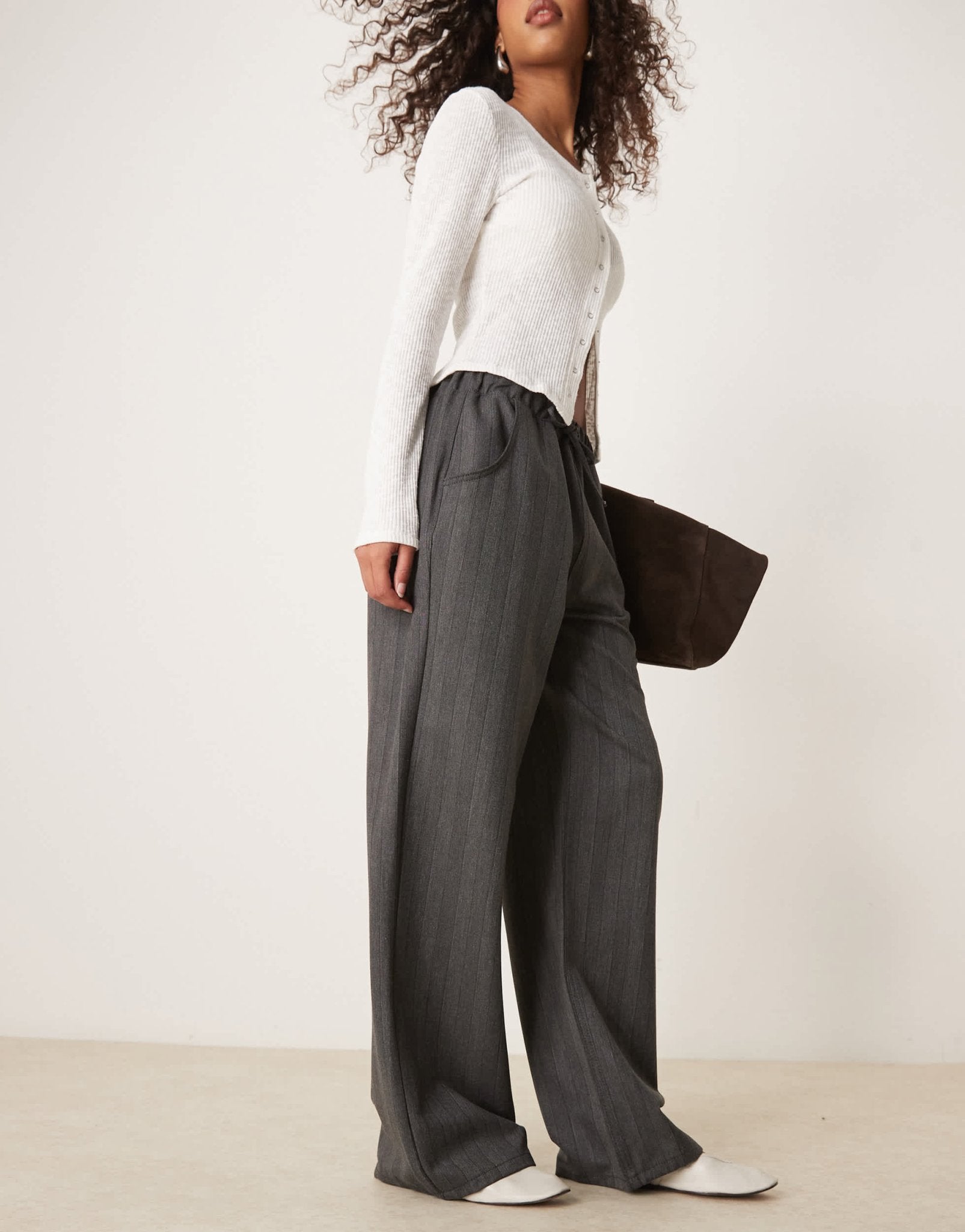 ASOS DESIGN tailored jogger with drawstring waist in grey - ASOS Sample Sale