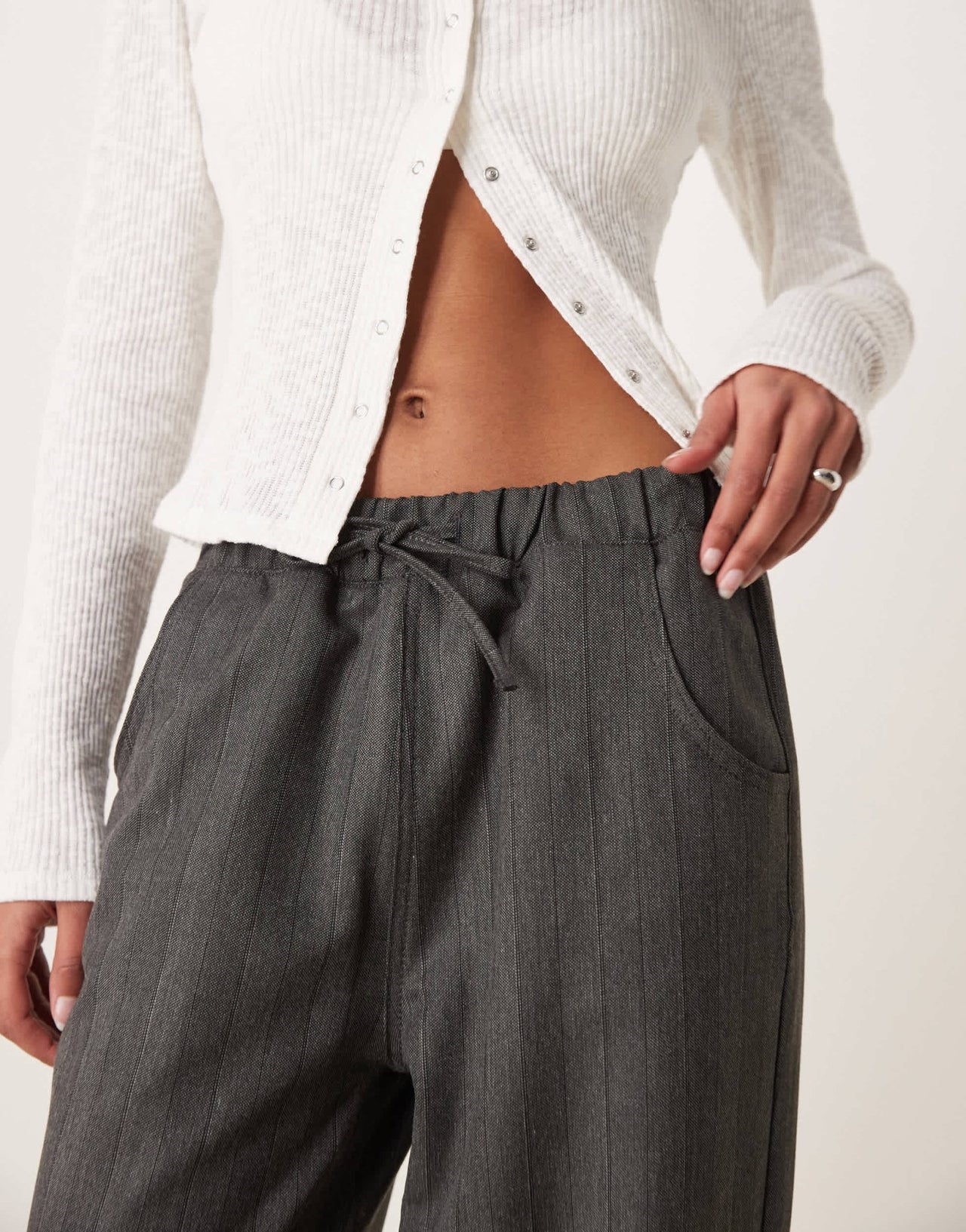 ASOS DESIGN tailored jogger with drawstring waist in grey - ASOS Sample Sale