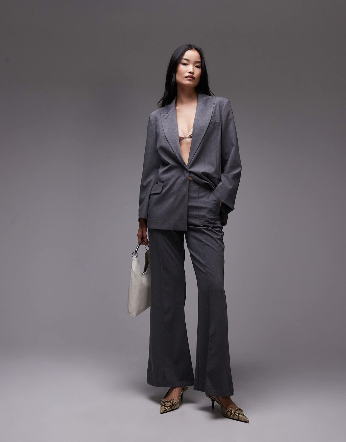 ASOS DESIGN tailored kickflare trouser in charcoal co ord - ASOS Sample Sale