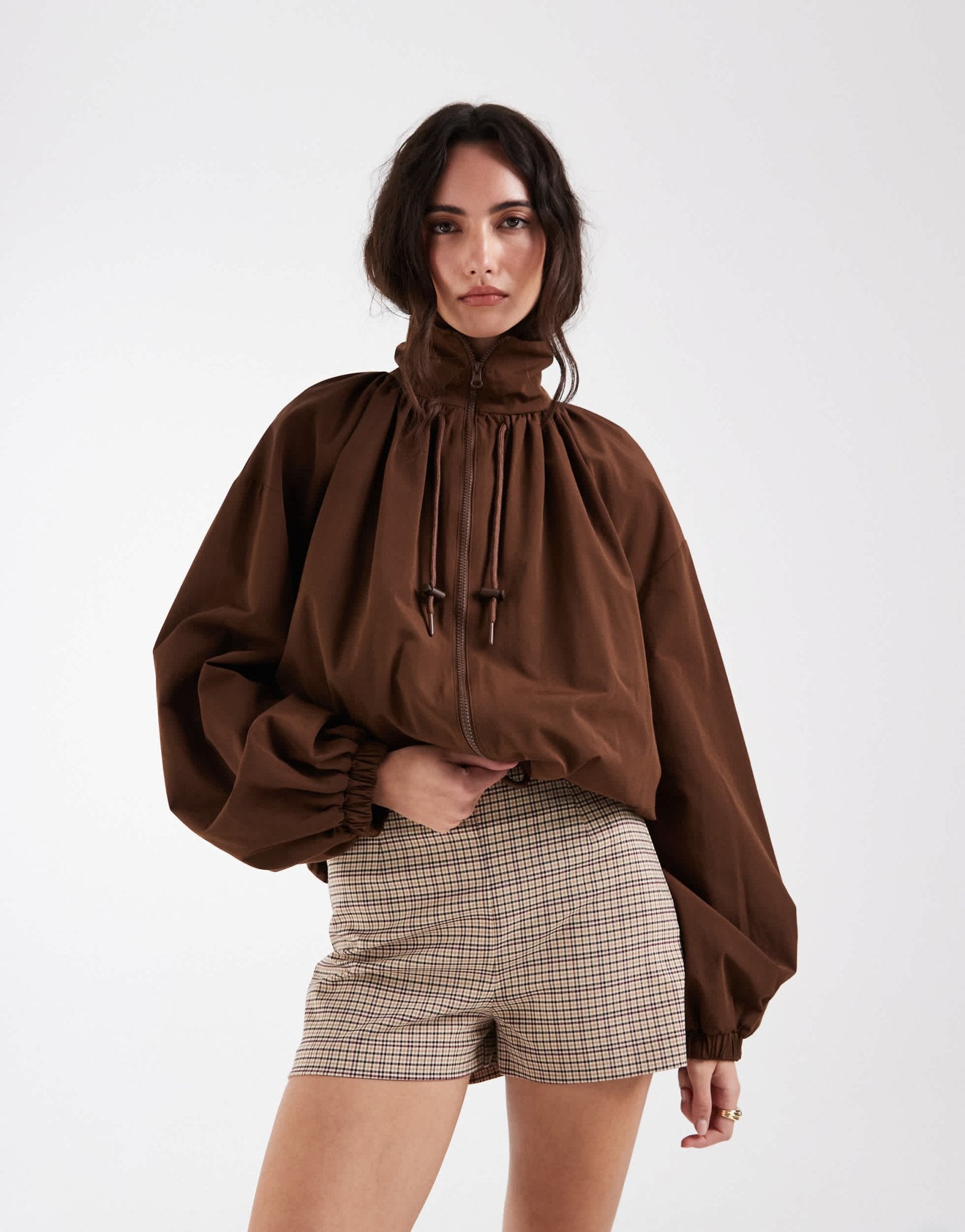 ASOS DESIGN tailored micro short in beige check - ASOS Sample Sale