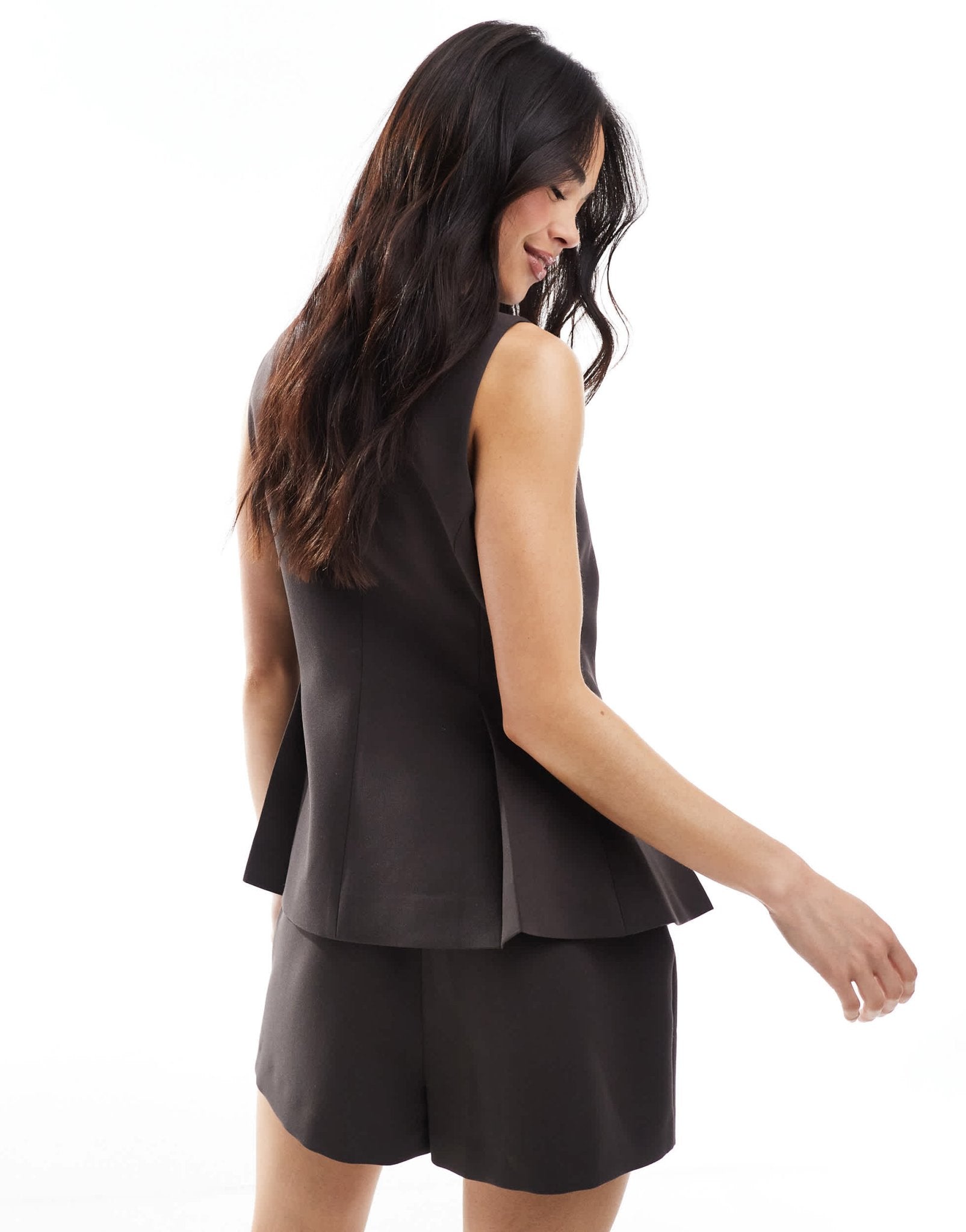 ASOS DESIGN tailored peplum waistcoat in chocolate - ASOS Sample Sale