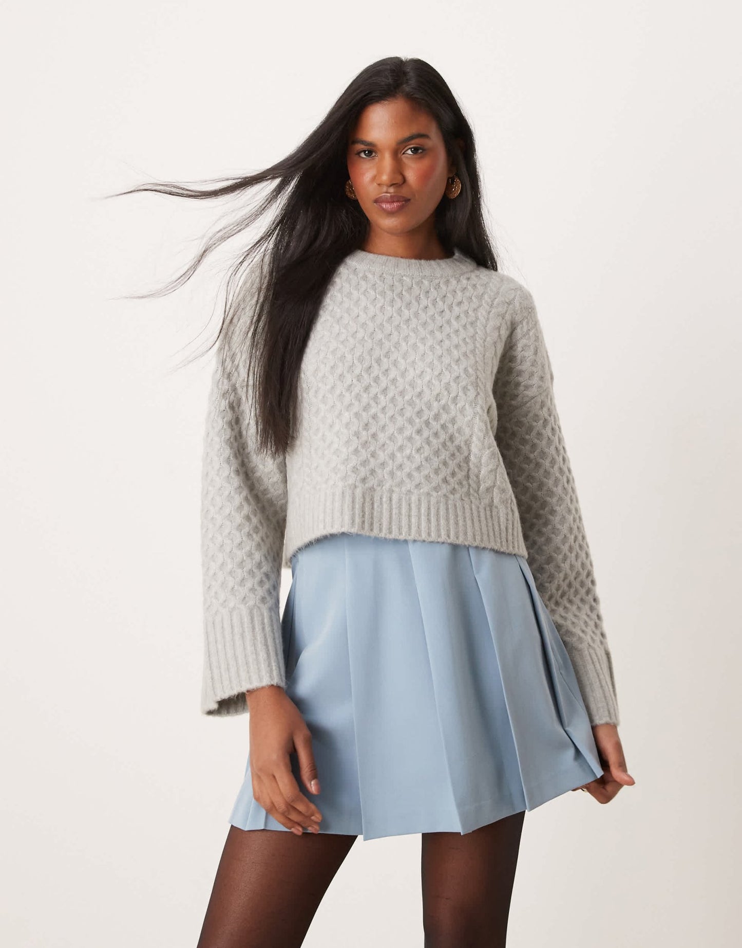 ASOS DESIGN tailored pleated mini skirt in light blue - ASOS Sample Sale