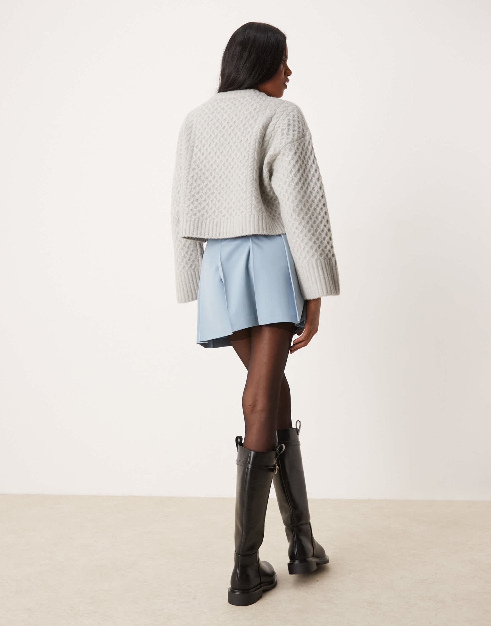 ASOS DESIGN tailored pleated mini skirt in light blue - ASOS Sample Sale