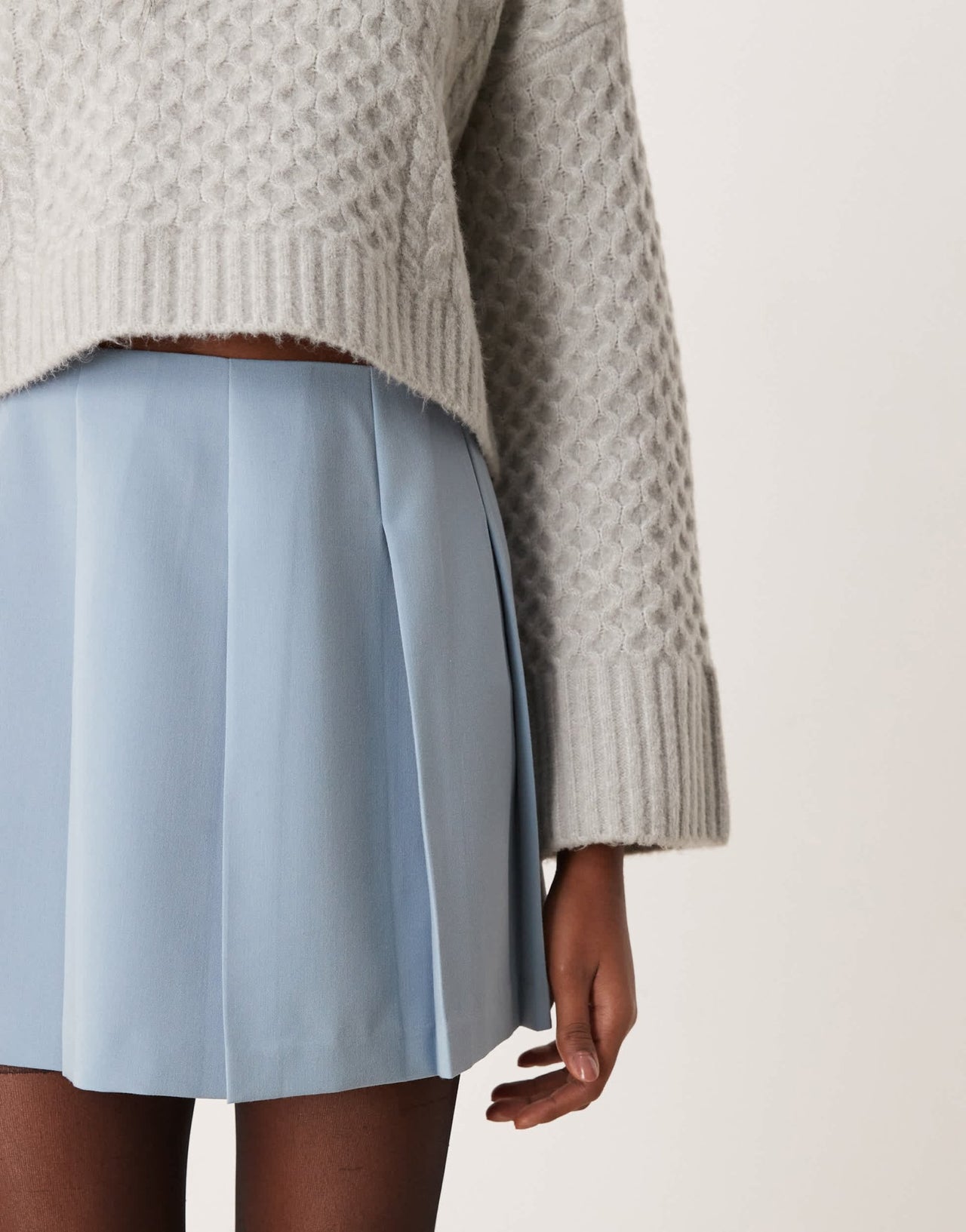 ASOS DESIGN tailored pleated mini skirt in light blue - ASOS Sample Sale