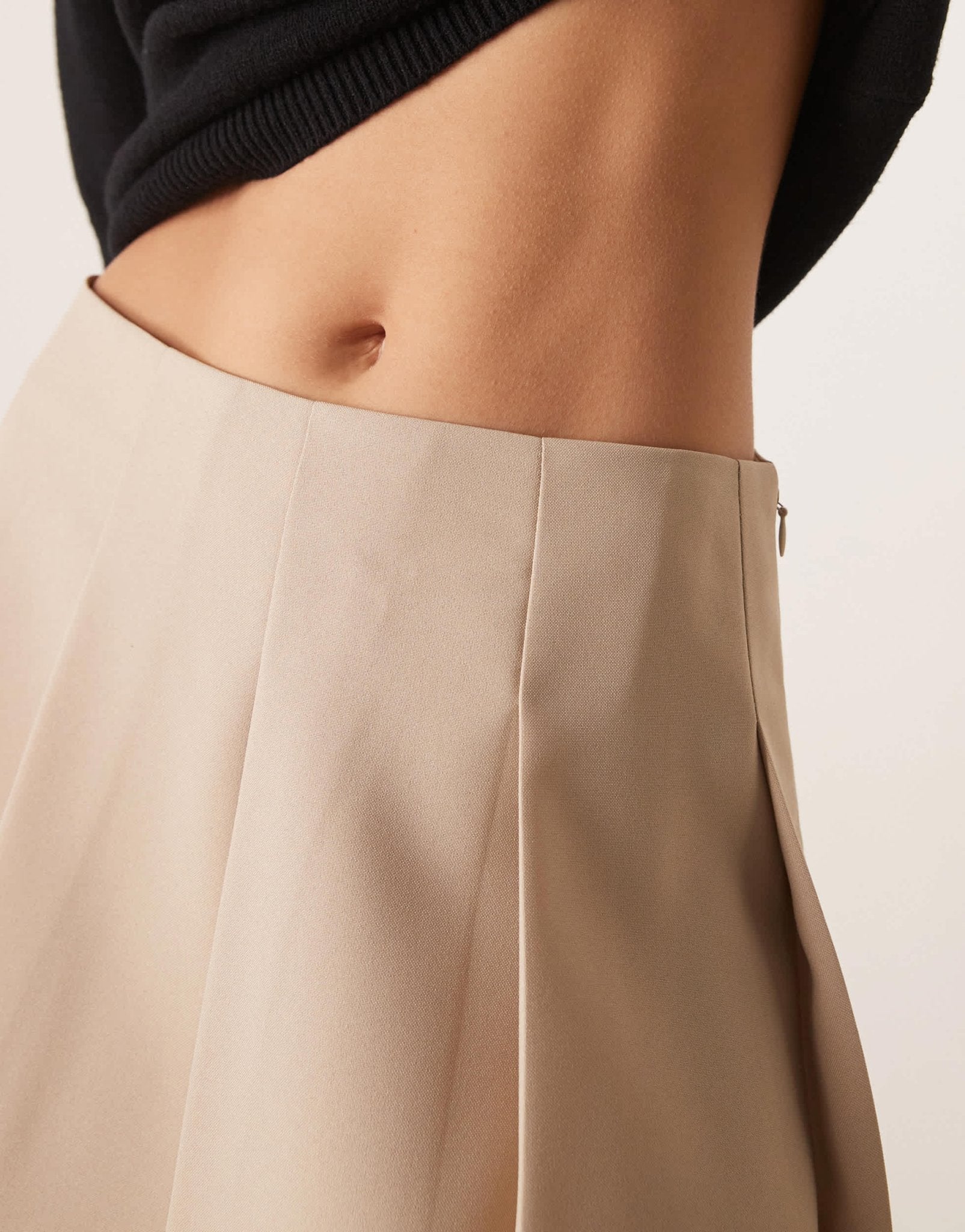 ASOS DESIGN tailored pleated mini skirt in stone - ASOS Sample Sale