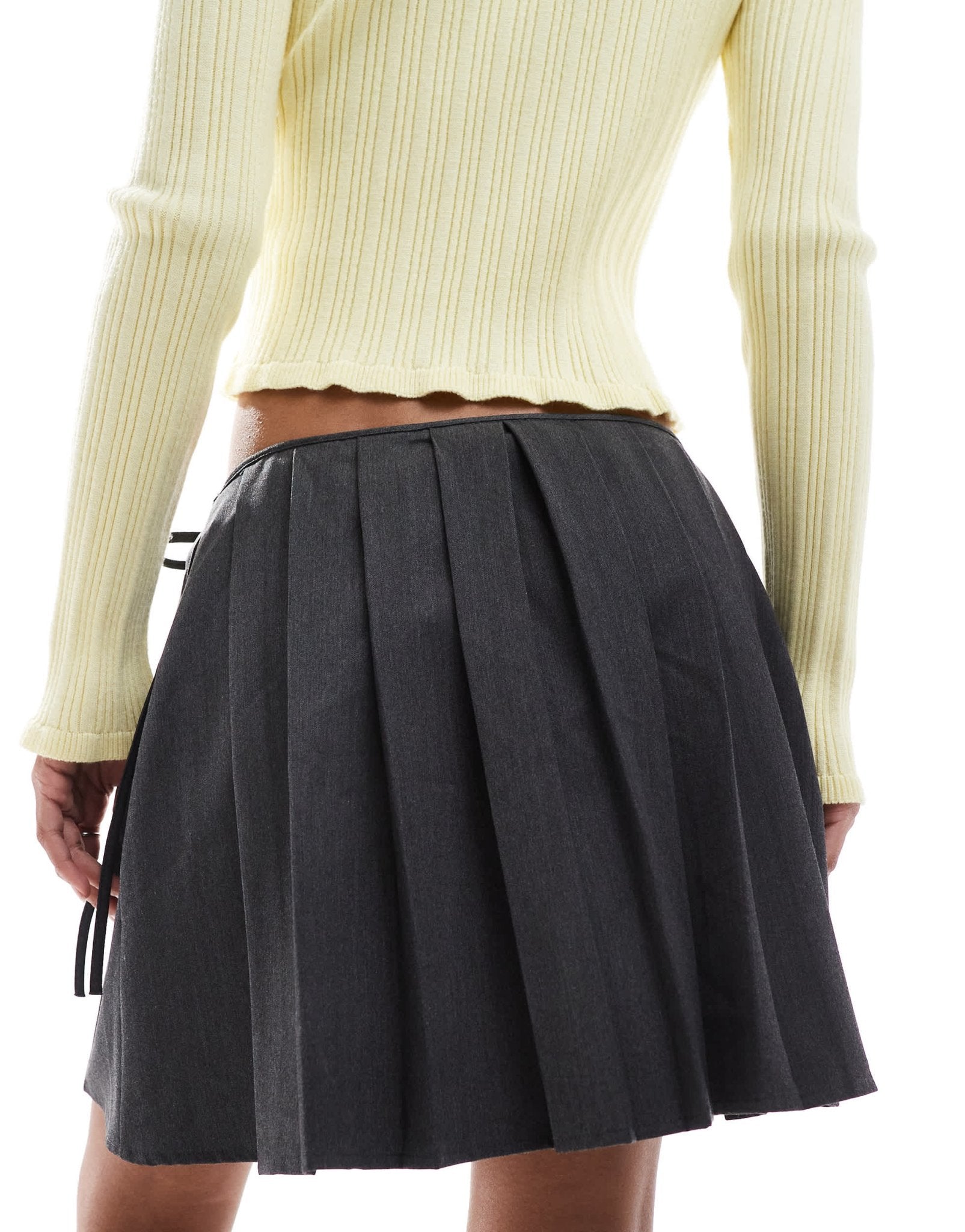 ASOS DESIGN tailored pleated wrap mini skirt in grey - ASOS Sample Sale