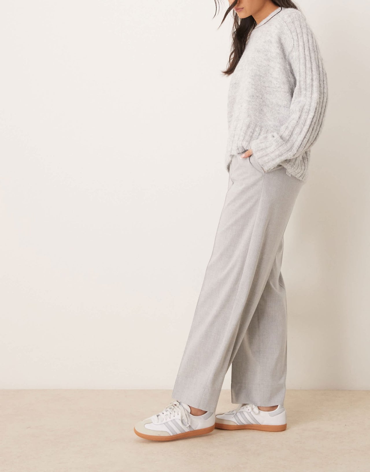 ASOS DESIGN tailored pull on ankle grazer trousers in grey - ASOS Sample Sale