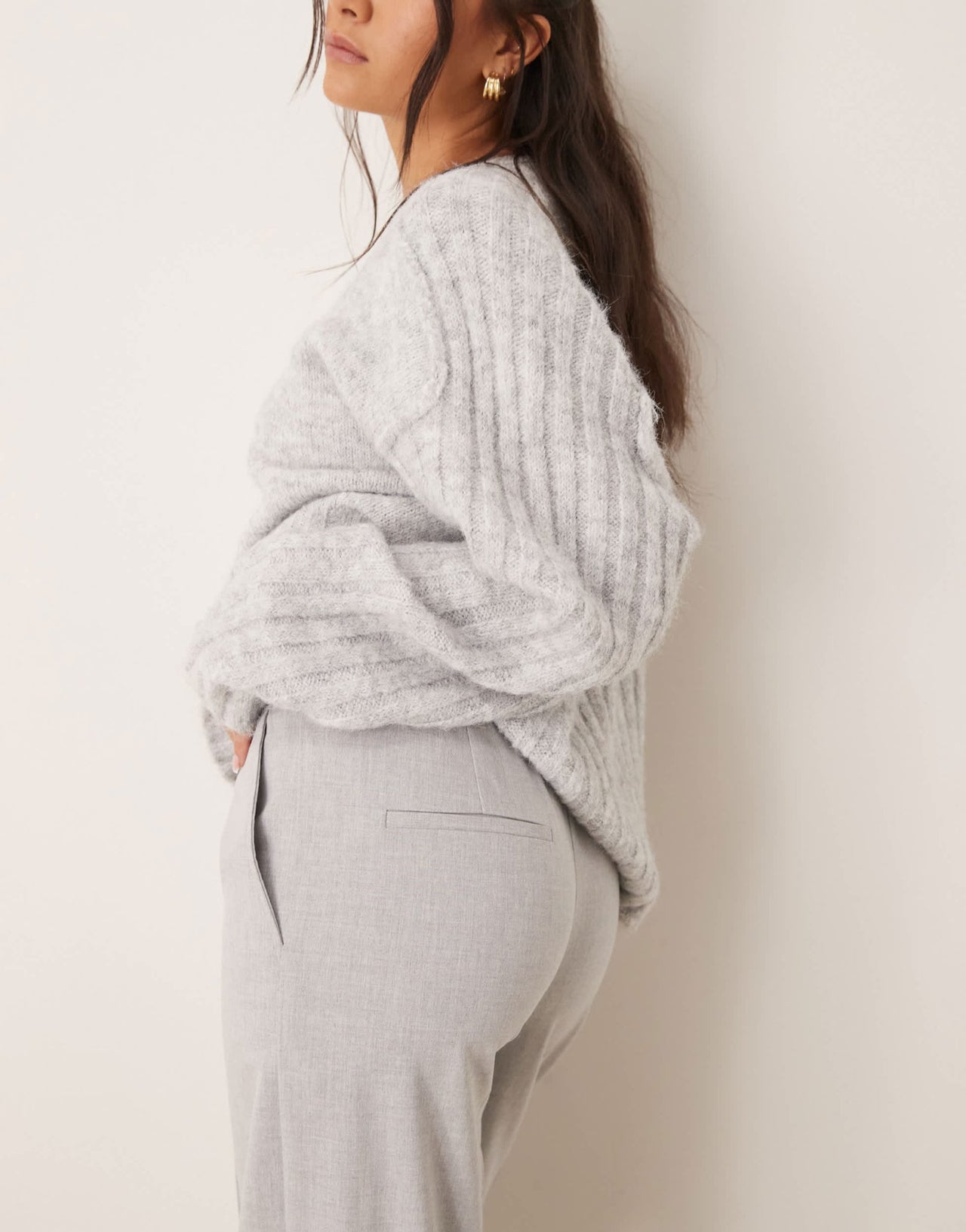 ASOS DESIGN tailored pull on ankle grazer trousers in grey - ASOS Sample Sale