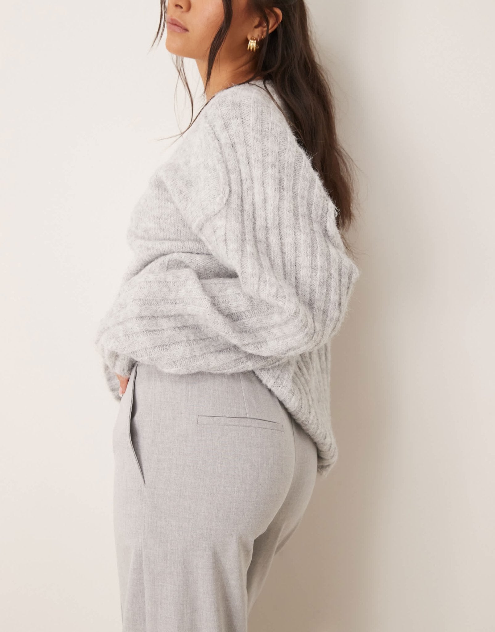 ASOS DESIGN tailored pull on ankle grazer trousers in grey - ASOS Sample Sale