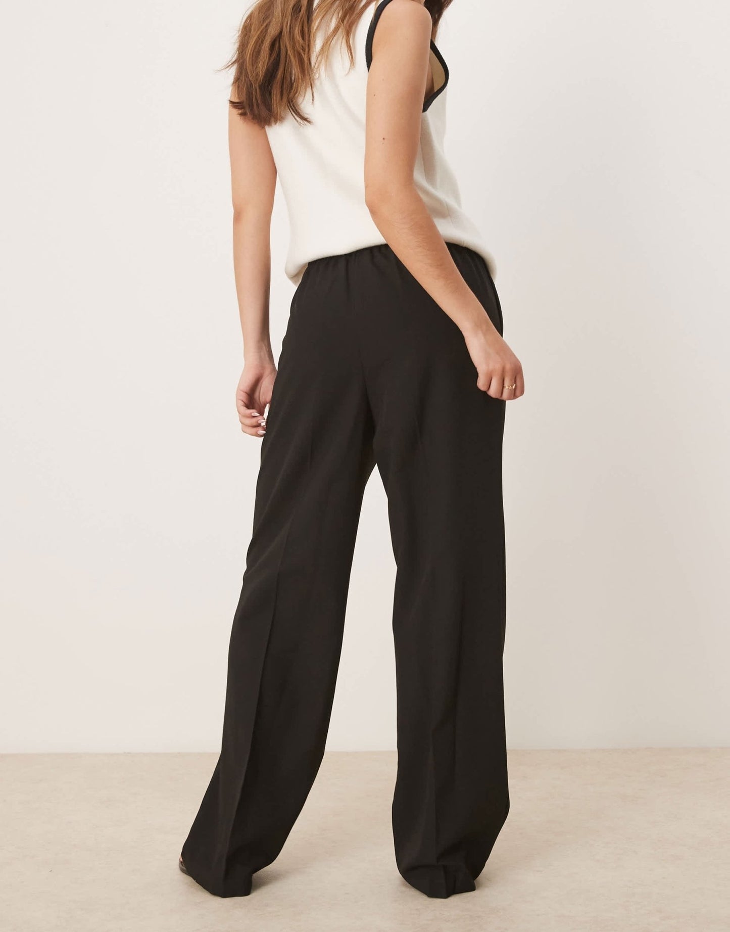 ASOS DESIGN tailored pull on trousers in black - ASOS Sample Sale