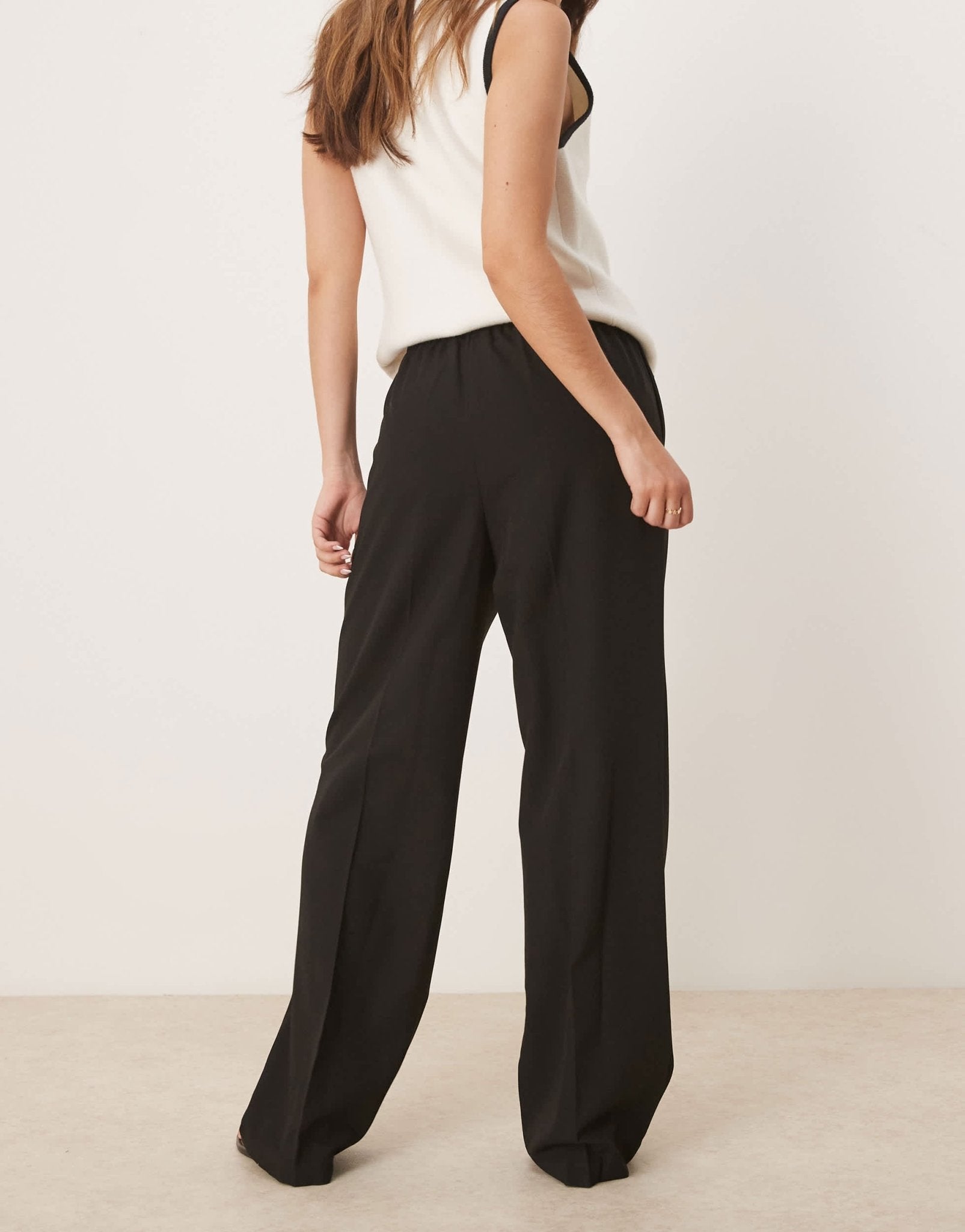 ASOS DESIGN tailored pull on trousers in black - ASOS Sample Sale