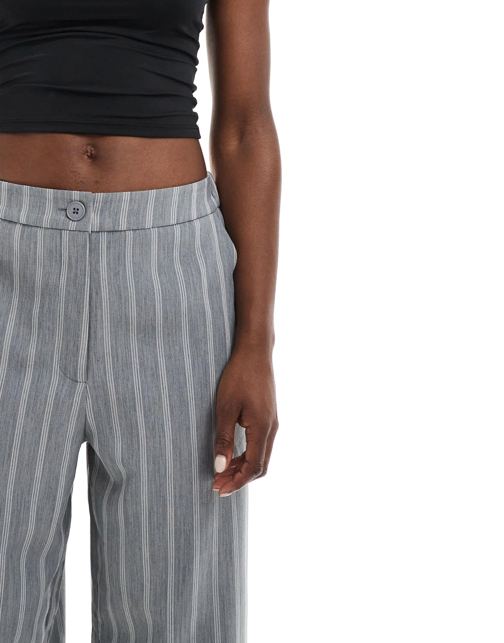 ASOS DESIGN tailored relaxed straight leg trousers in grey stripe - ASOS Sample Sale