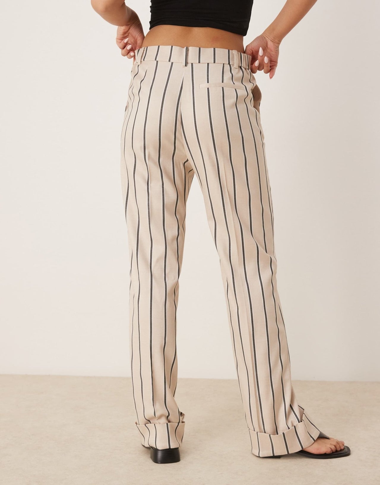 ASOS DESIGN tailored relaxed trouser in stone stripe co - ord - ASOS Sample Sale