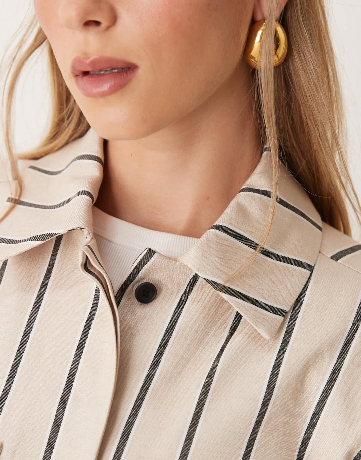 ASOS DESIGN tailored shirt co - ord in stone stripe - ASOS Sample Sale