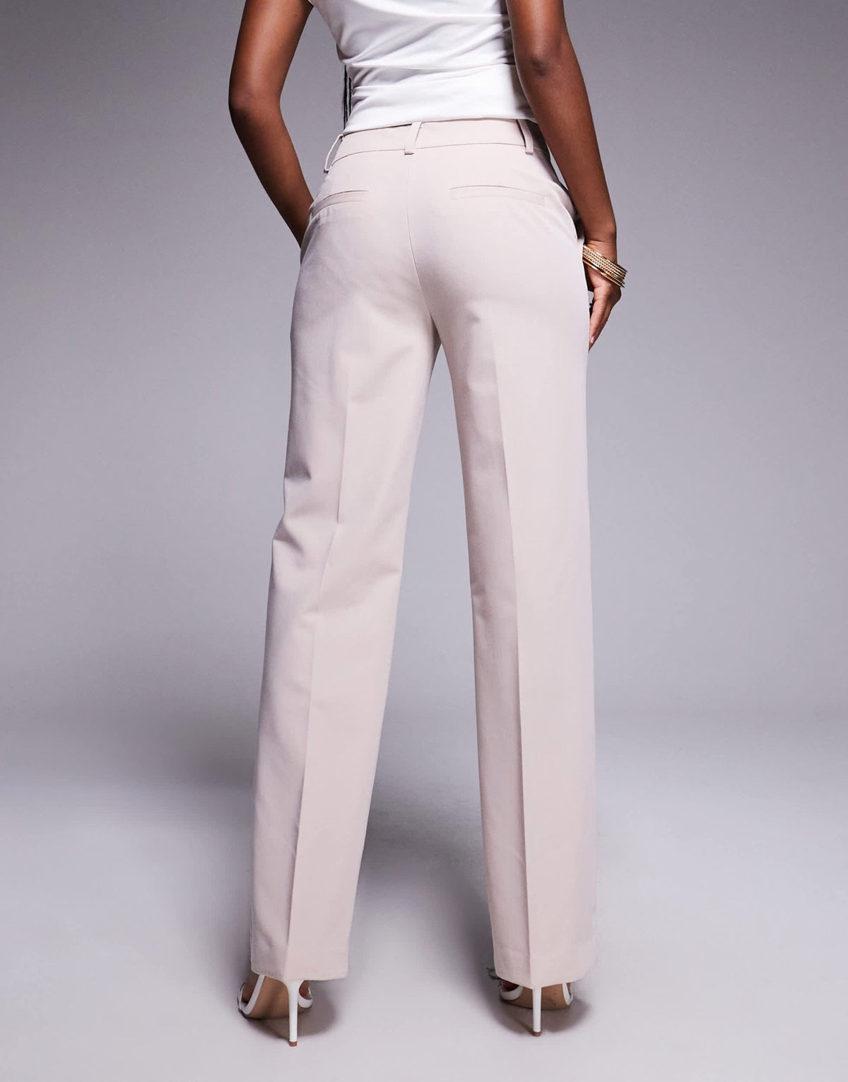 ASOS DESIGN tailored straight leg trouser with split hem in taupe - ASOS Sample Sale