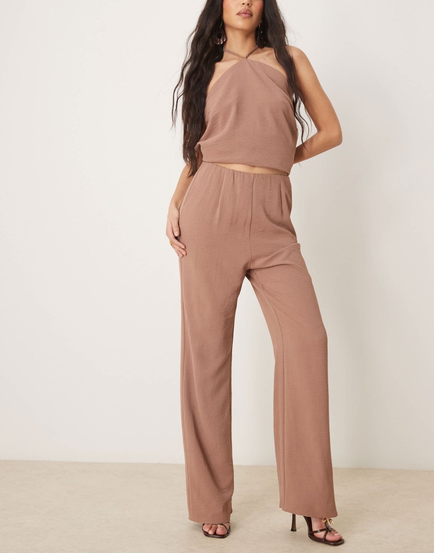 ASOS DESIGN tailored straight leg trousers co-ord in mocha - ASOS Sample Sale