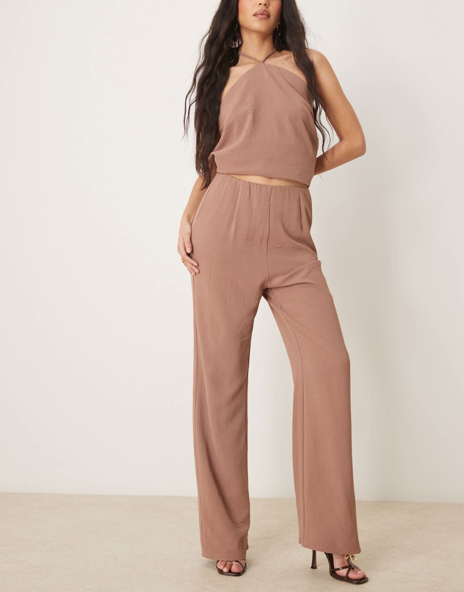 ASOS DESIGN tailored straight leg trousers co-ord in mocha - ASOS Sample Sale