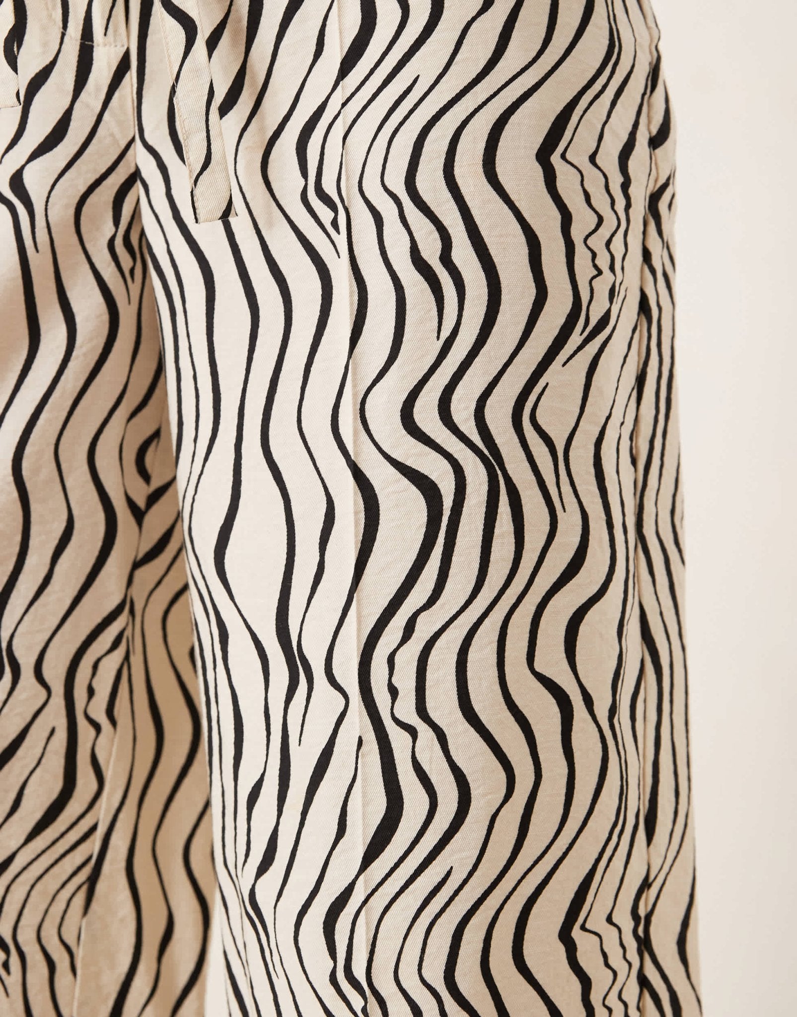 ASOS DESIGN tailored straight leg zebra squiggly print linen look trouser co - ord - ASOS Sample Sale