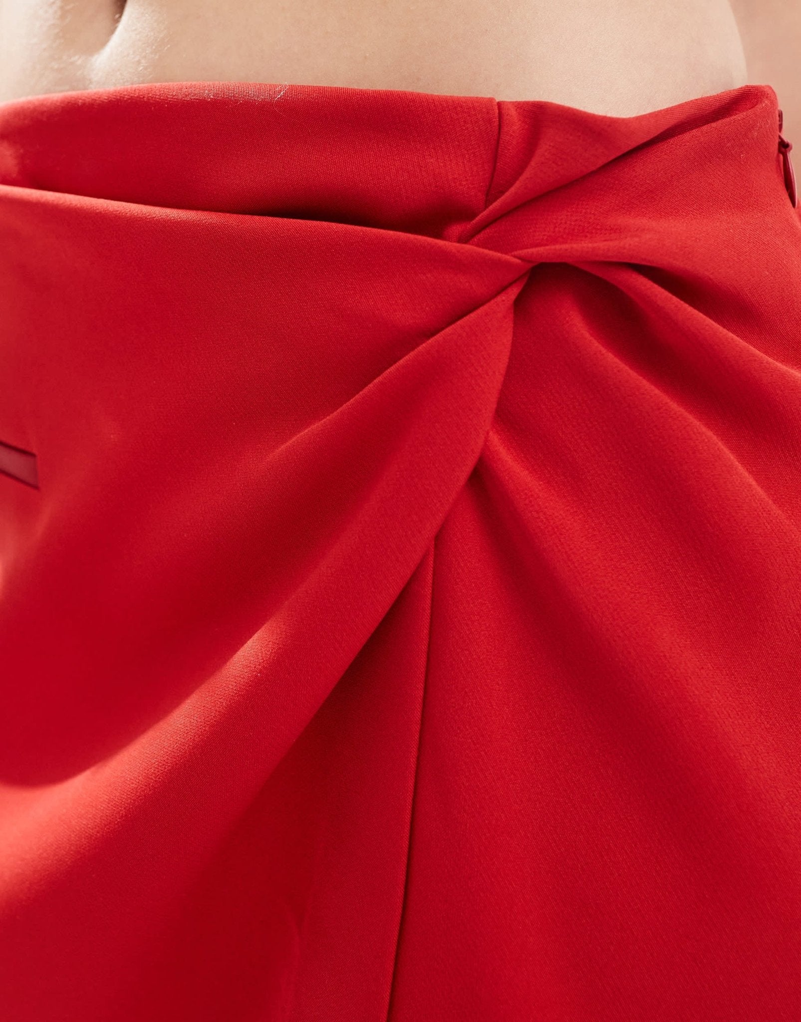 ASOS DESIGN tailored twist detail tux mini skirt in red - ASOS Sample Sale