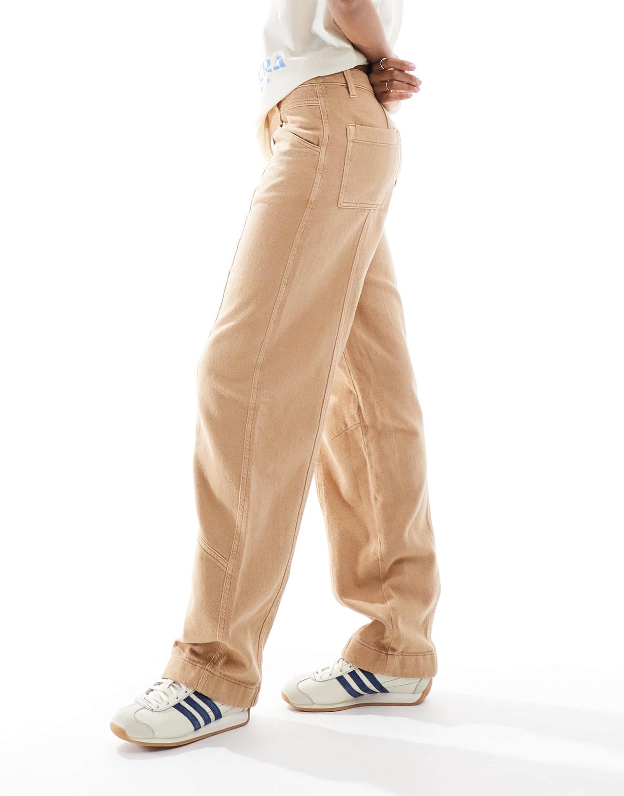 ASOS DESIGN Tall laundered seamed barrel trousers in sand - ASOS Sample Sale