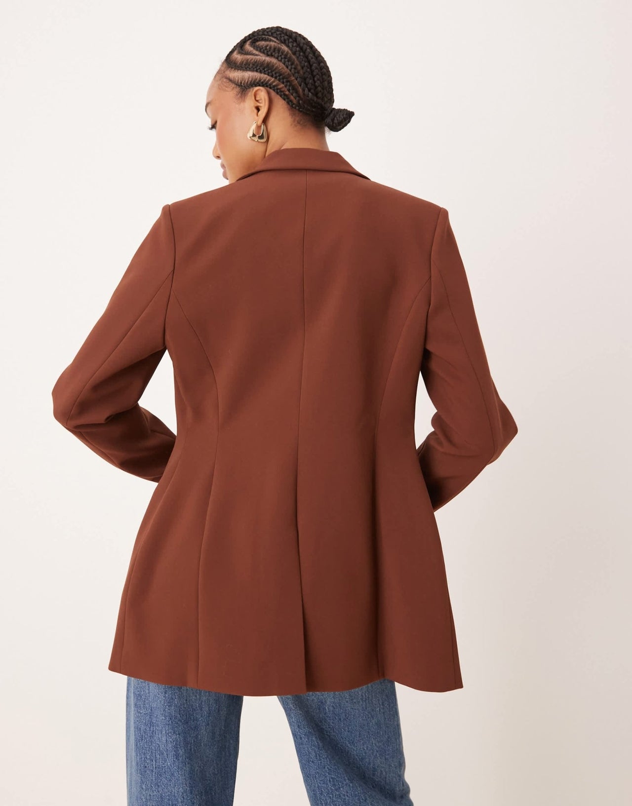 ASOS DESIGN Tall moulded hip blazer in chocolate - ASOS Sample Sale