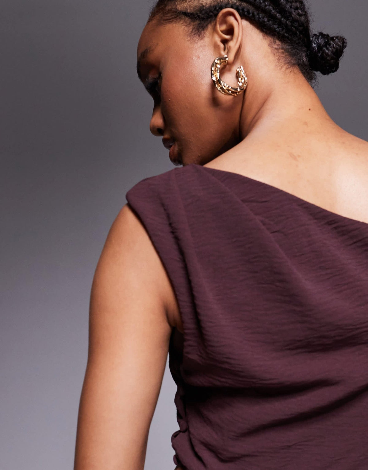 ASOS DESIGN Tall off shoulder fauxord maxi dress in fudge - ASOS Sample Sale