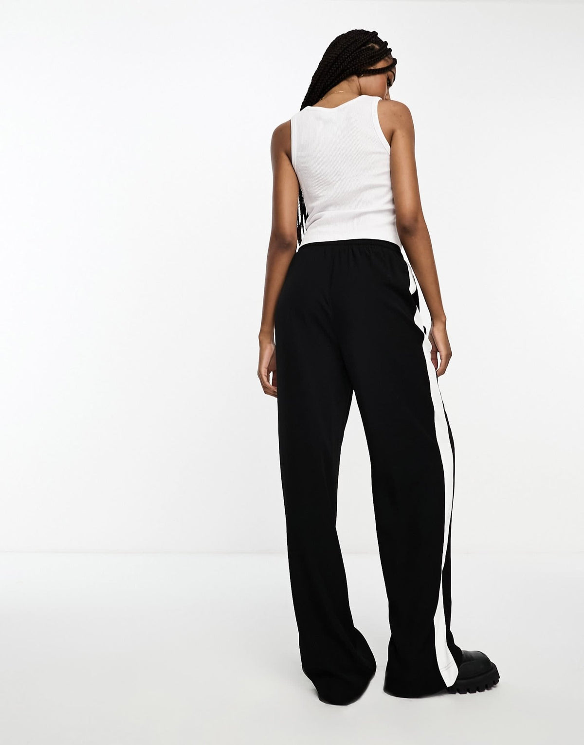 ASOS DESIGN Tall pull on trousers with contrast panel in black - ASOS Sample Sale