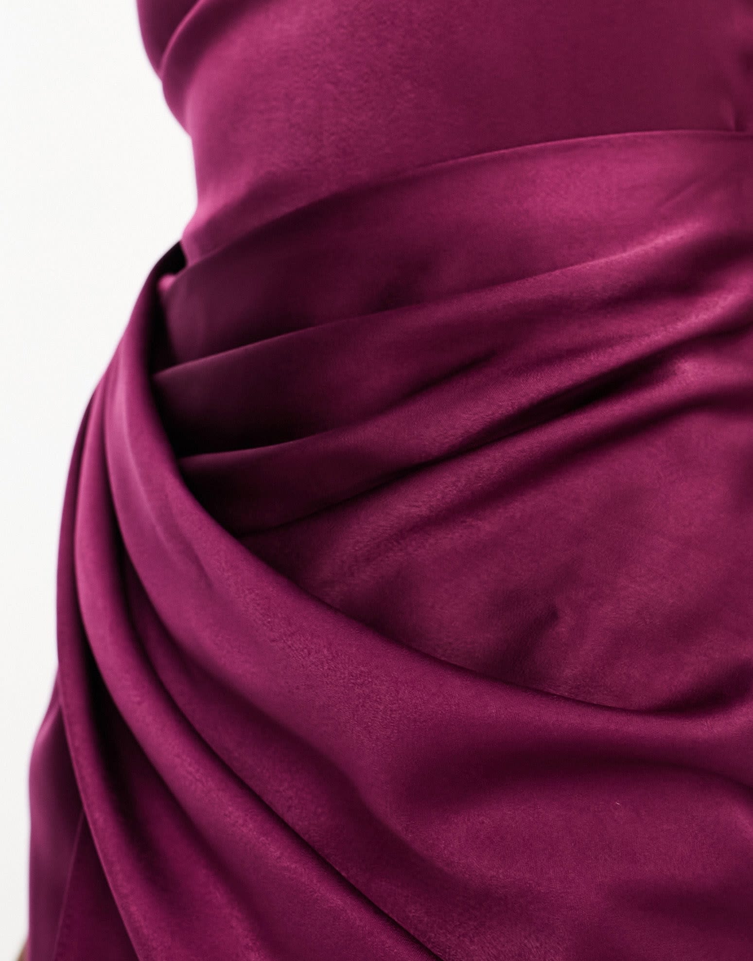 ASOS DESIGN Tall satin cami midi dress with drape skirt in plum - ASOS Sample Sale