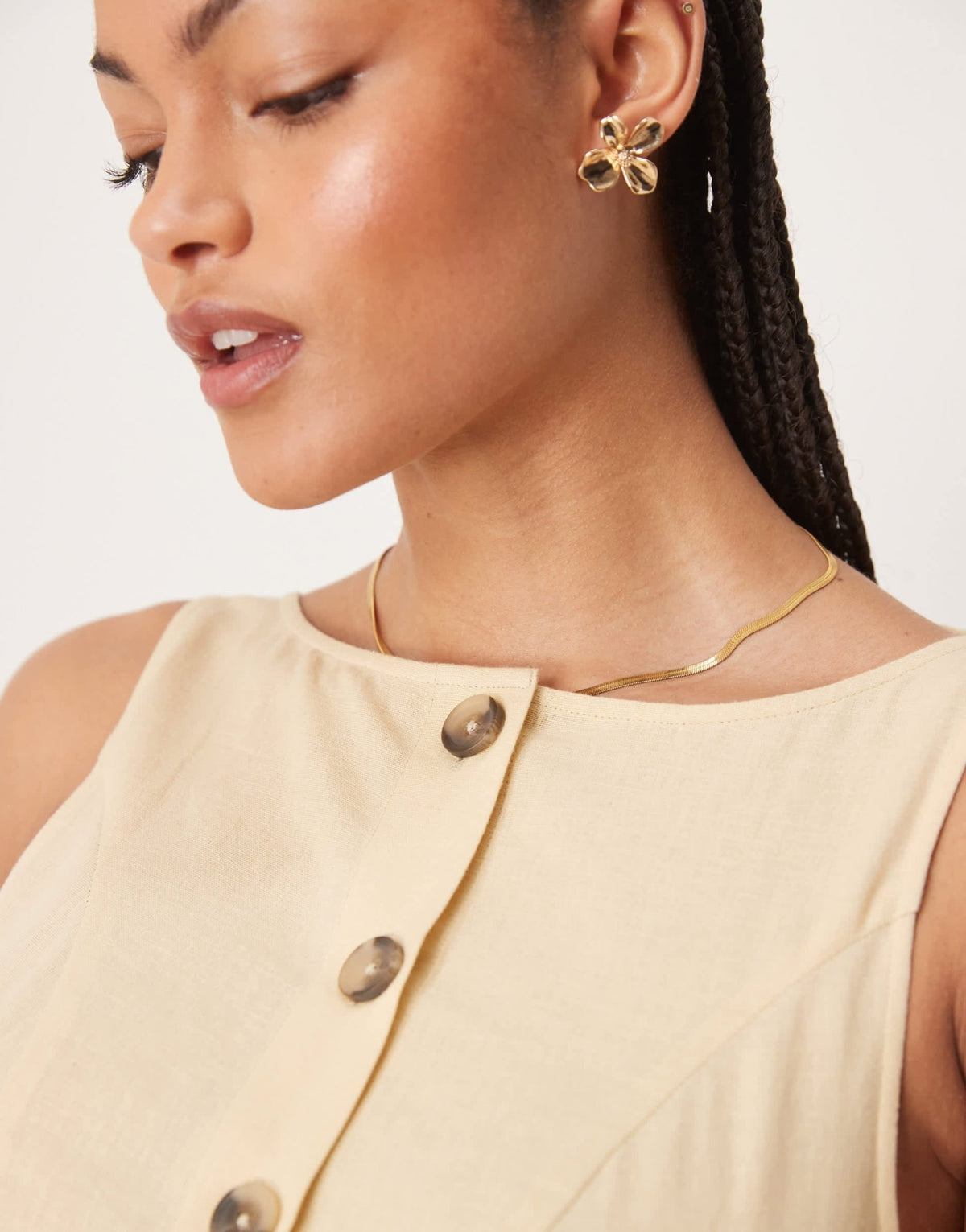 ASOS DESIGN Tall slash neck button down waistcoat maxi dress in straw - ASOS Sample Sale