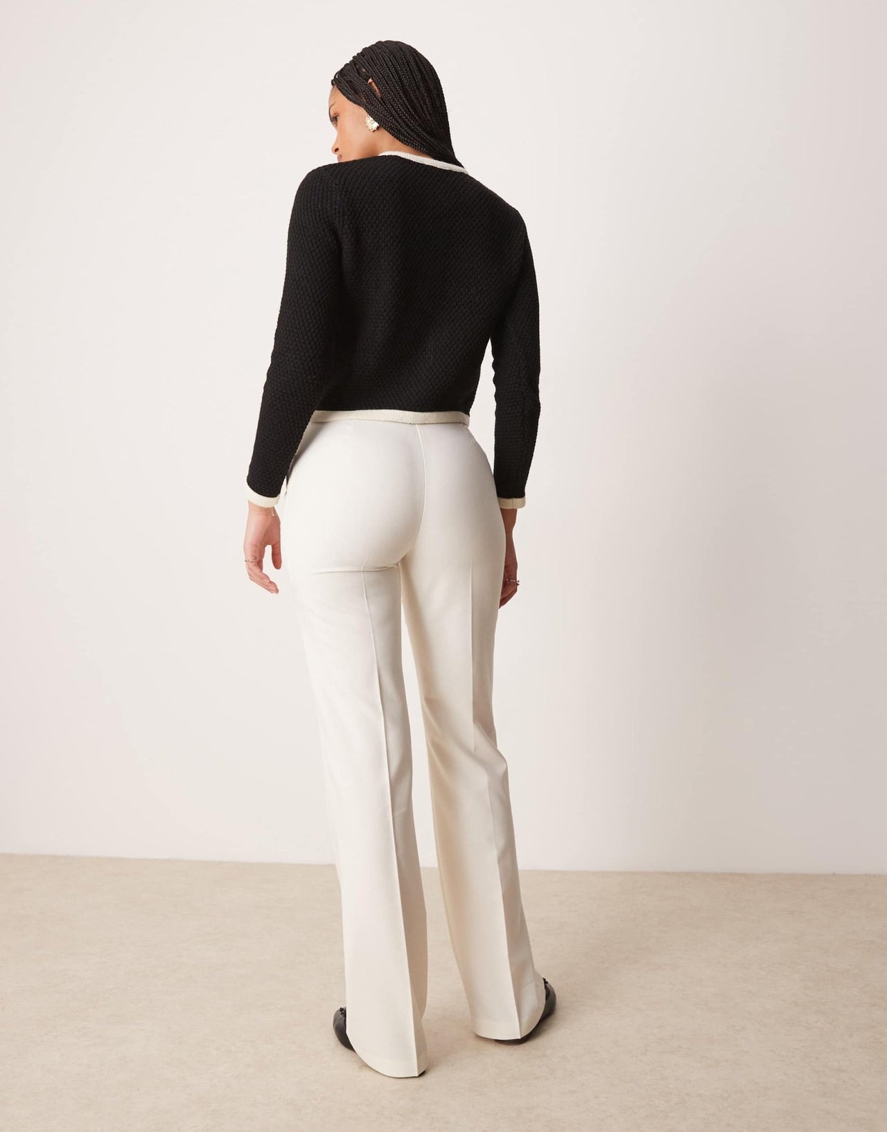 ASOS DESIGN Tall slim straight tailored trousers in cream - ASOS Sample Sale