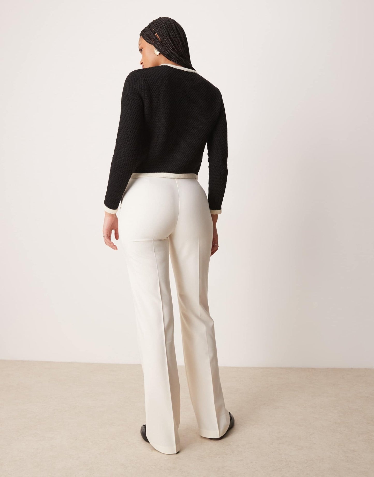 ASOS DESIGN Tall slim straight tailored trousers in cream - ASOS Sample Sale