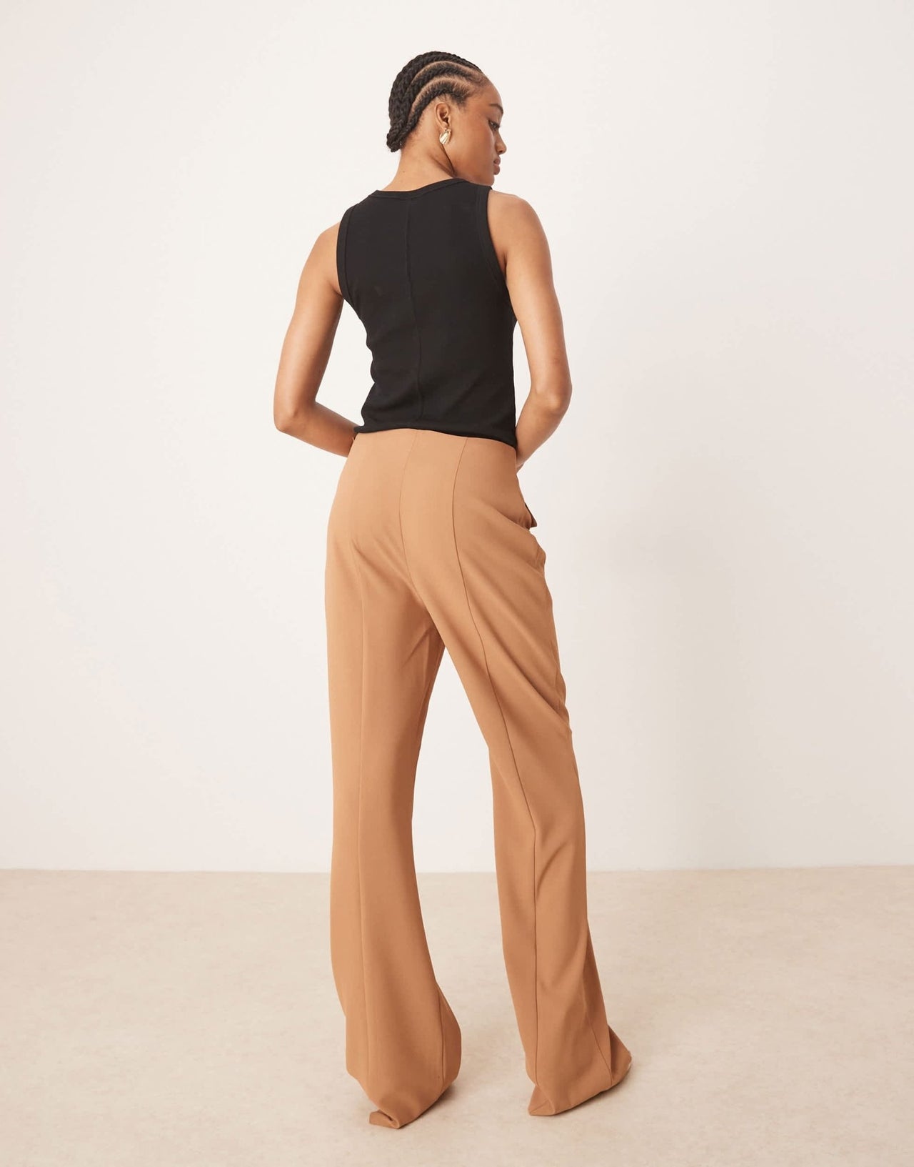 ASOS DESIGN Tall tailored double pocket seam detail trousers in camel - ASOS Sample Sale