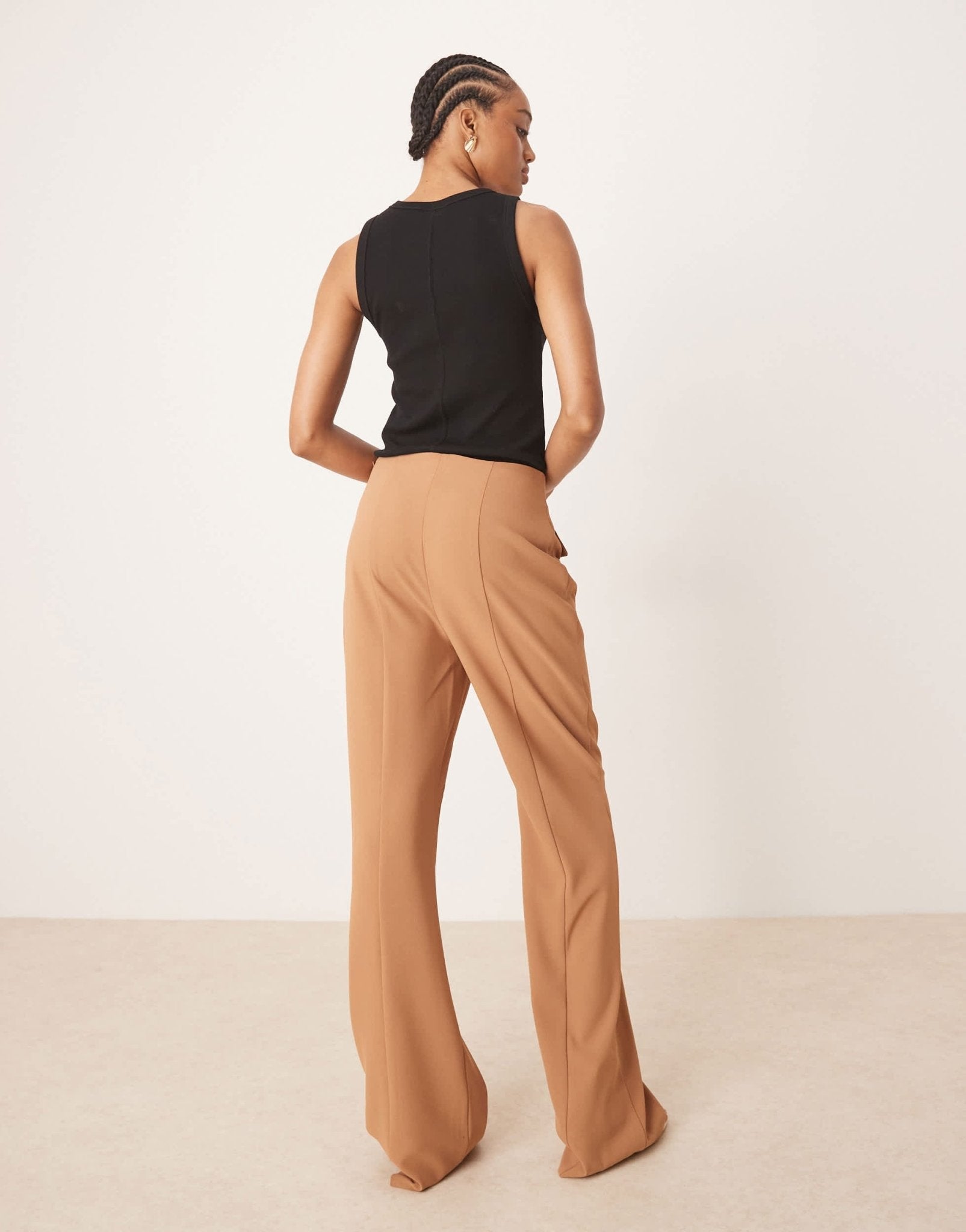 ASOS DESIGN Tall tailored double pocket seam detail trousers in camel - ASOS Sample Sale