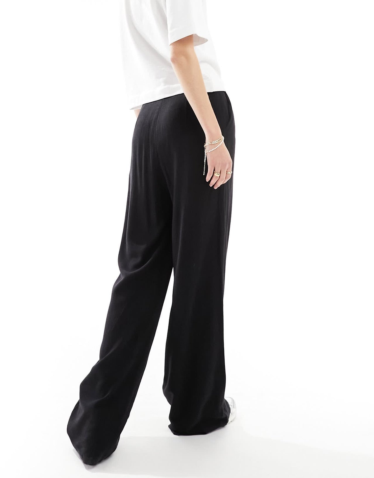 ASOS DESIGN Tall tailored high waist seam detail wide leg linen trousers in black - ASOS Sample Sale