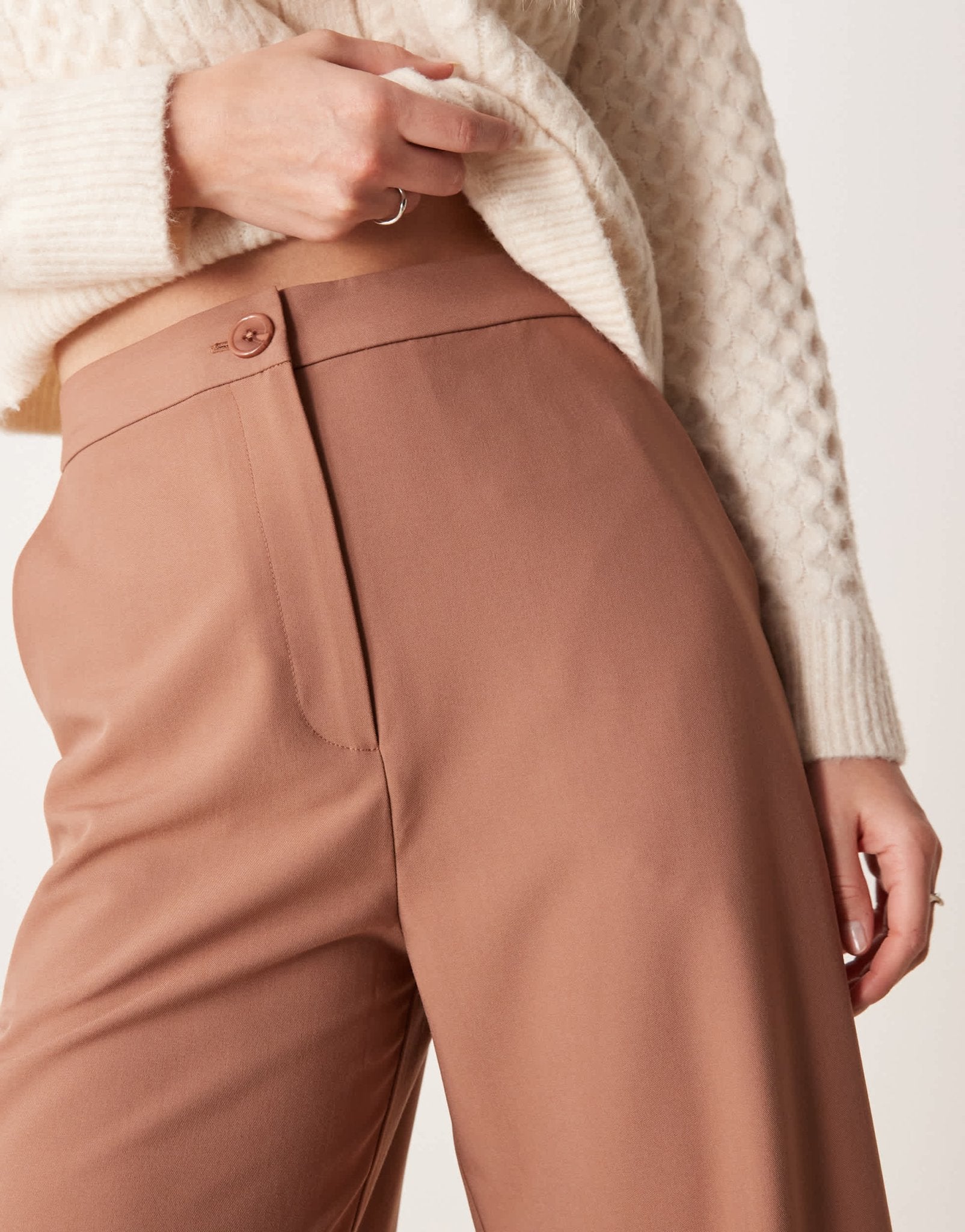 ASOS DESIGN Tall tailored relaxed straight leg trousers in apricot - ASOS Sample Sale