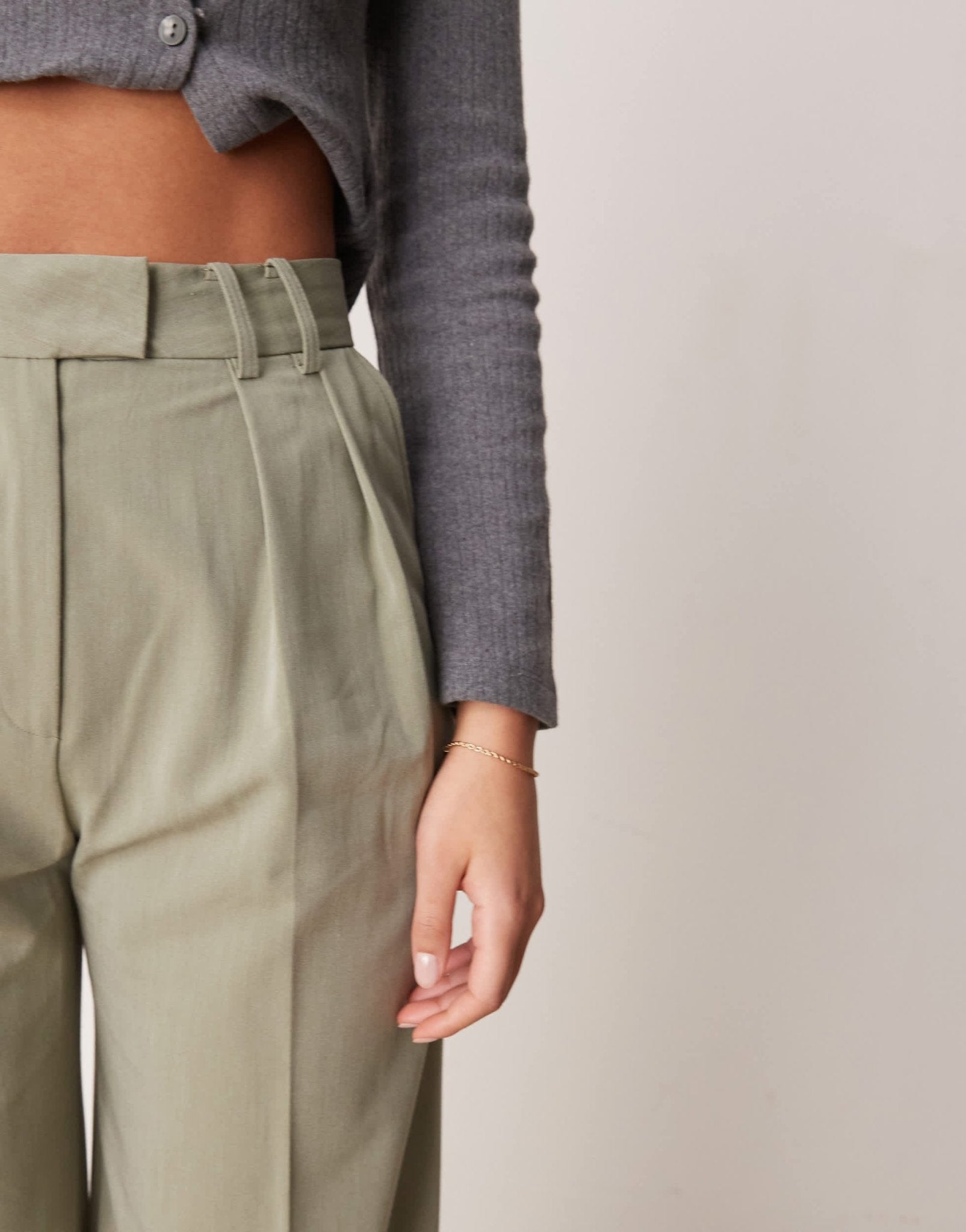 ASOS DESIGN Tall tailored wide leg trousers with pleat detail in pistachio - ASOS Sample Sale